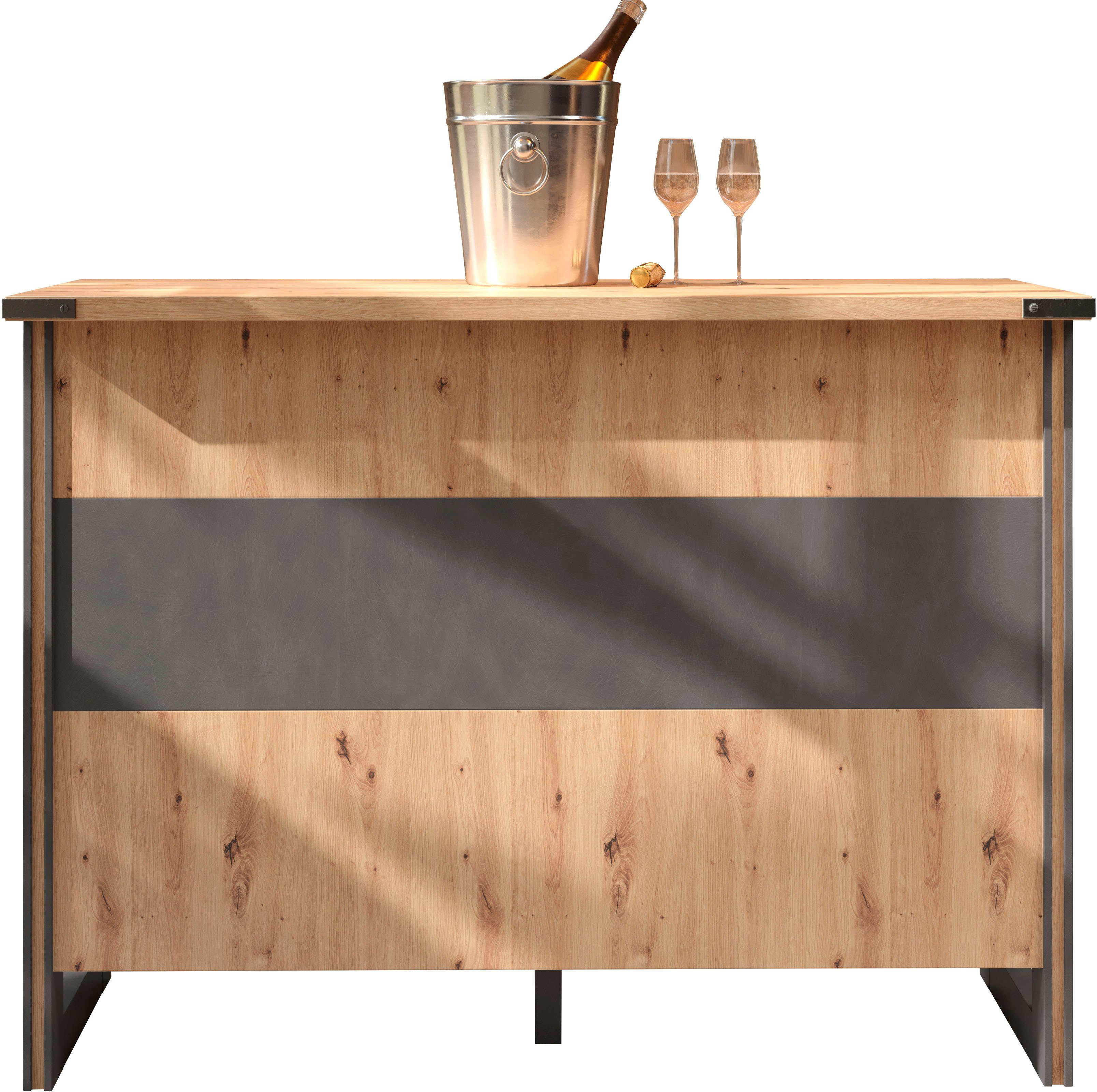 Home affaire Barmeubel Mia Barkast met 6 praktische vakken - Afmetingen (B/D/H) 140/48/105 cm (1 stuk)