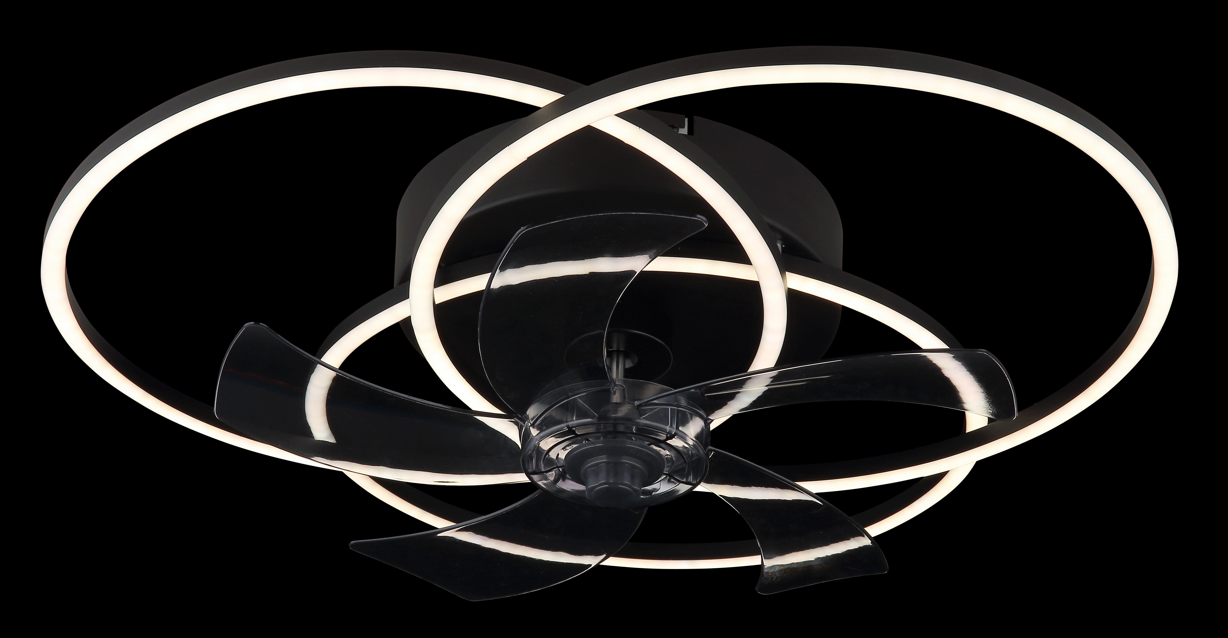 Globo Lightning Plafondlamp Alia Plafondventilator metaal zwart mat, LED (1 stuk)