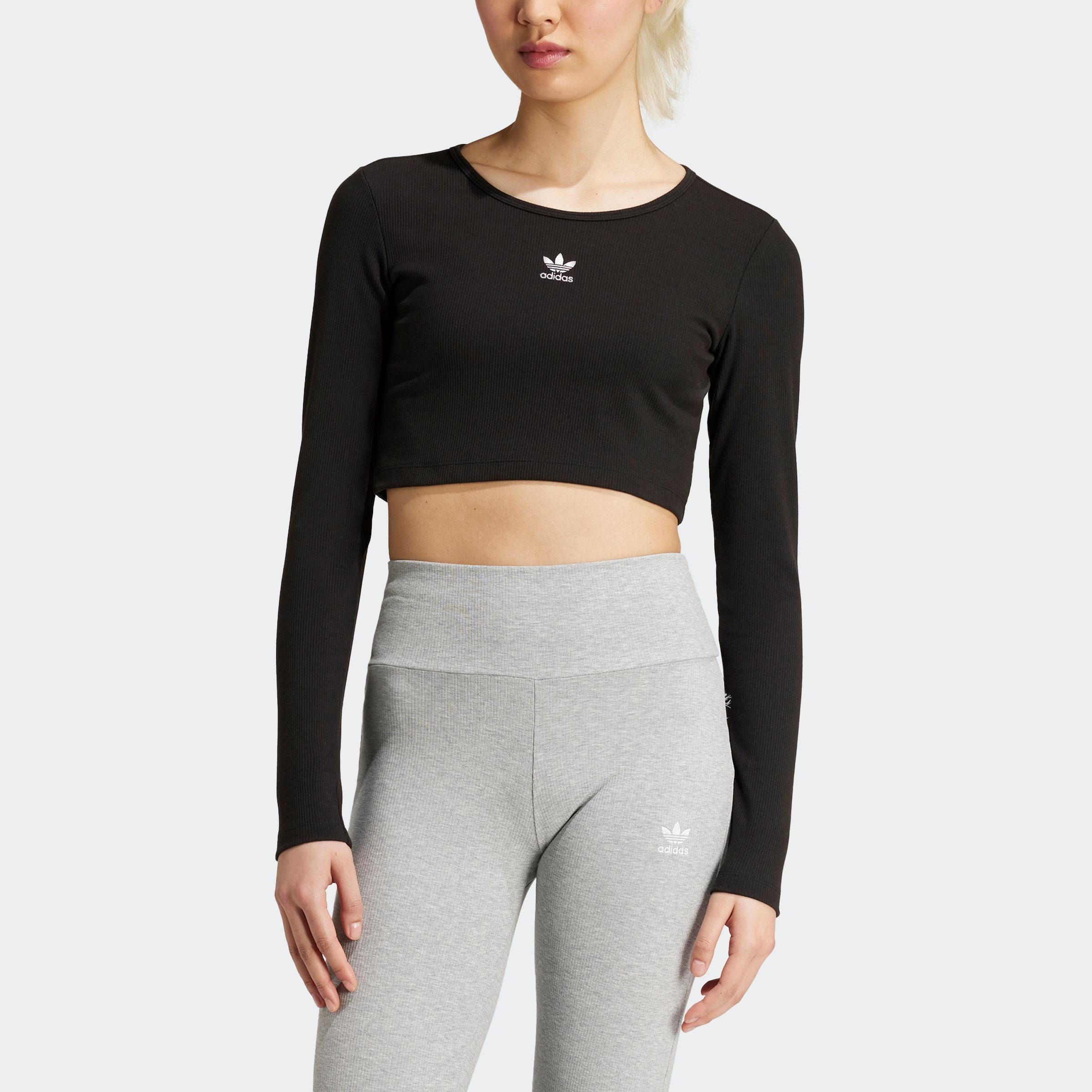 adidas Originals Shirt met lange mouwen ESS CROP LS