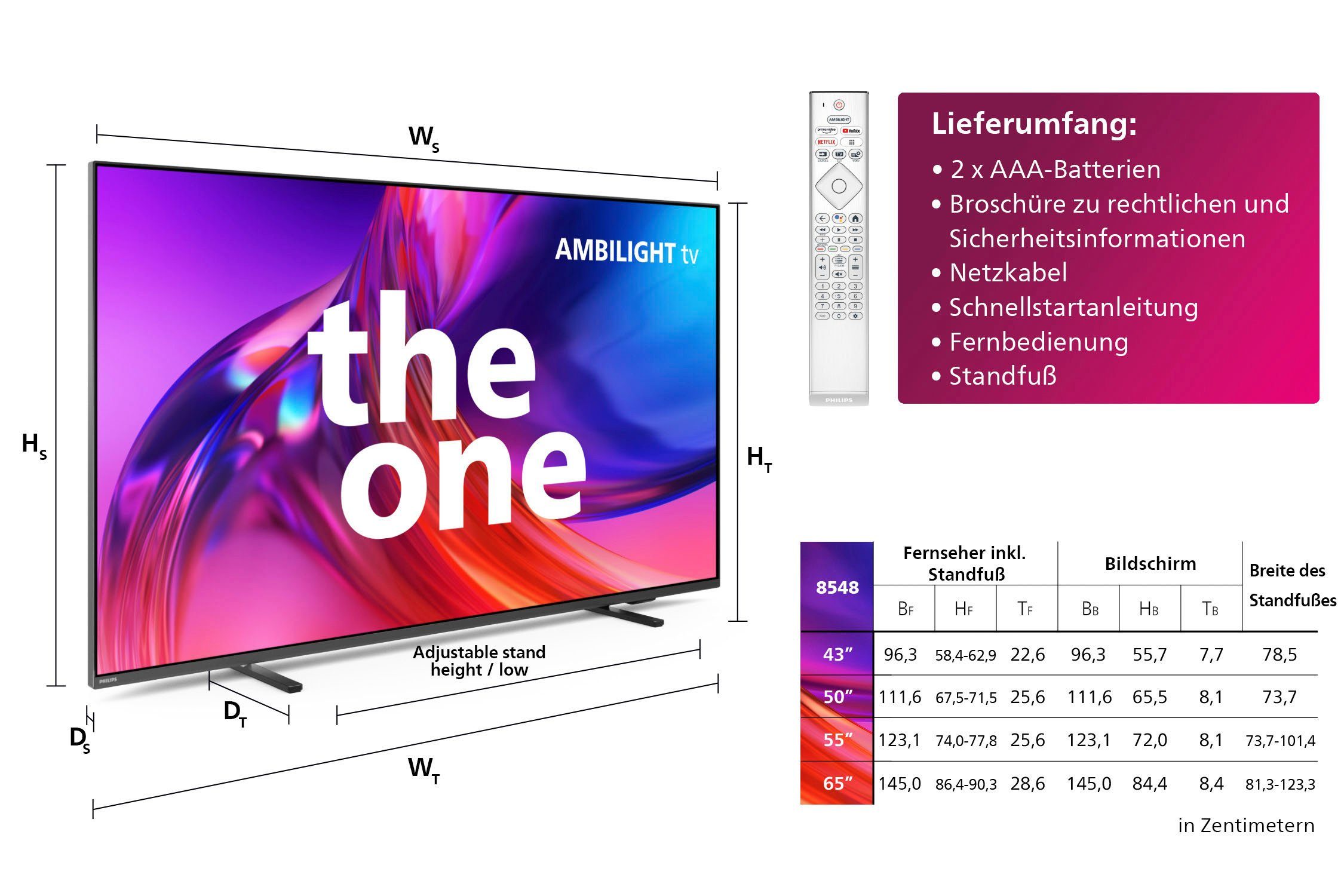 Philips Led-TV 50PUS8548/12, 126 cm / 50", 4K Ultra HD, Android TV - Google TV - Smart TV, ambilight langs 3 randen