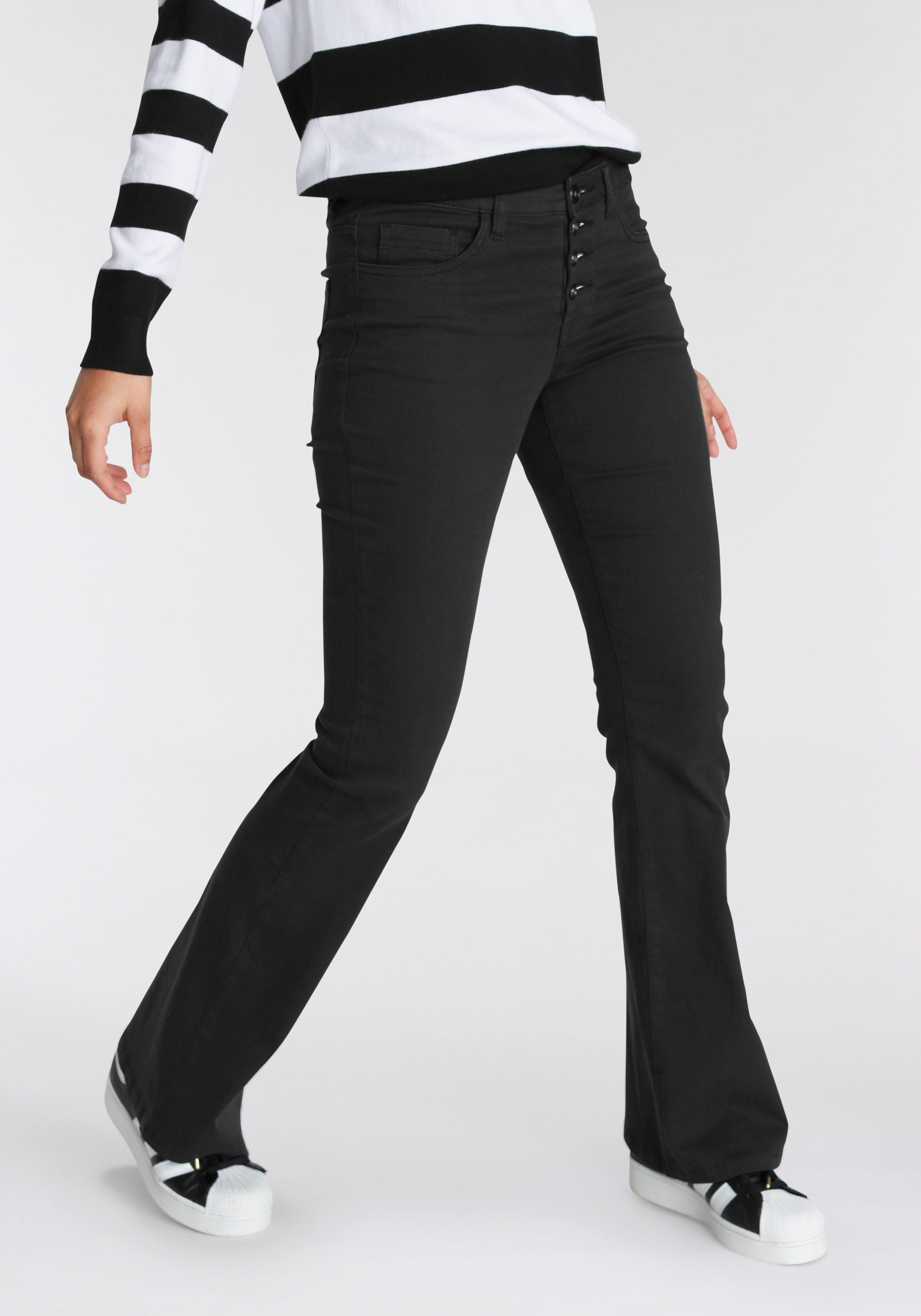 AJC Bootcutbroek met knoopsluiting in 5-pocket-stijl