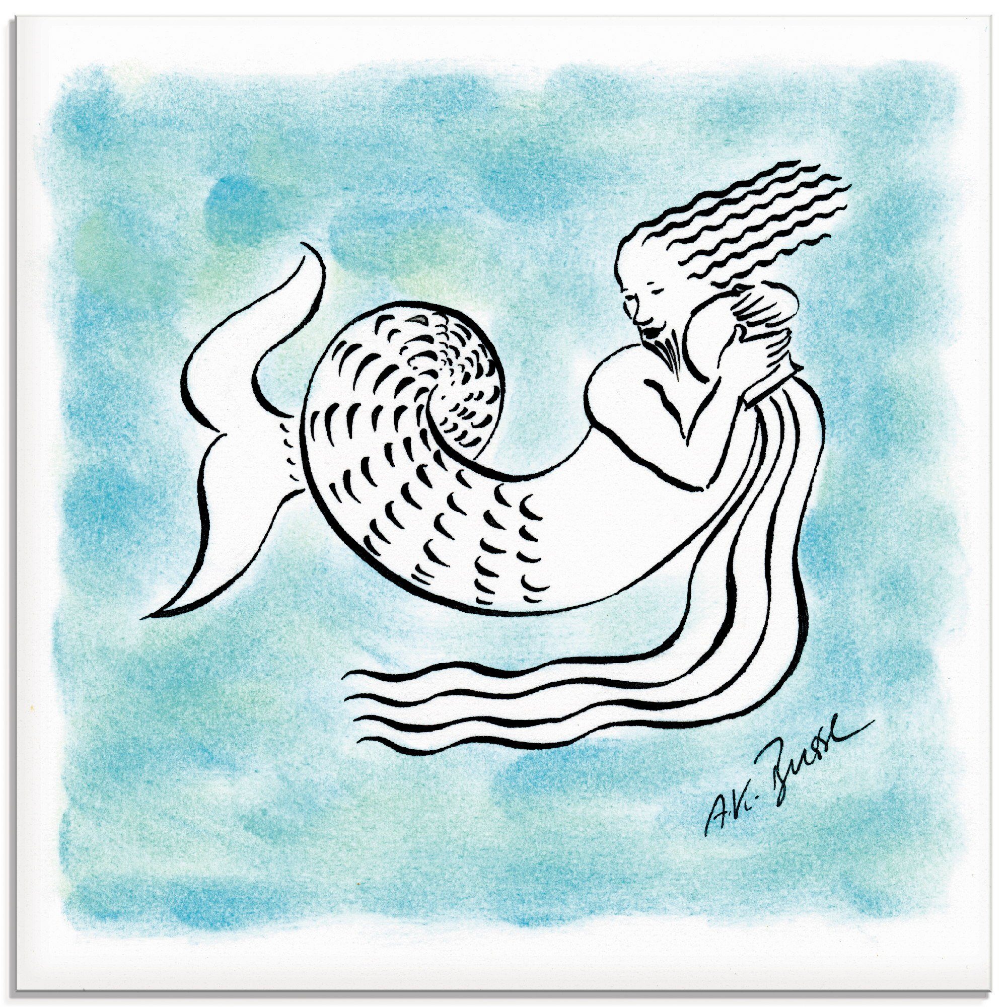 Artland Print op glas Serie sterrenbeeld waterman (1 stuk)