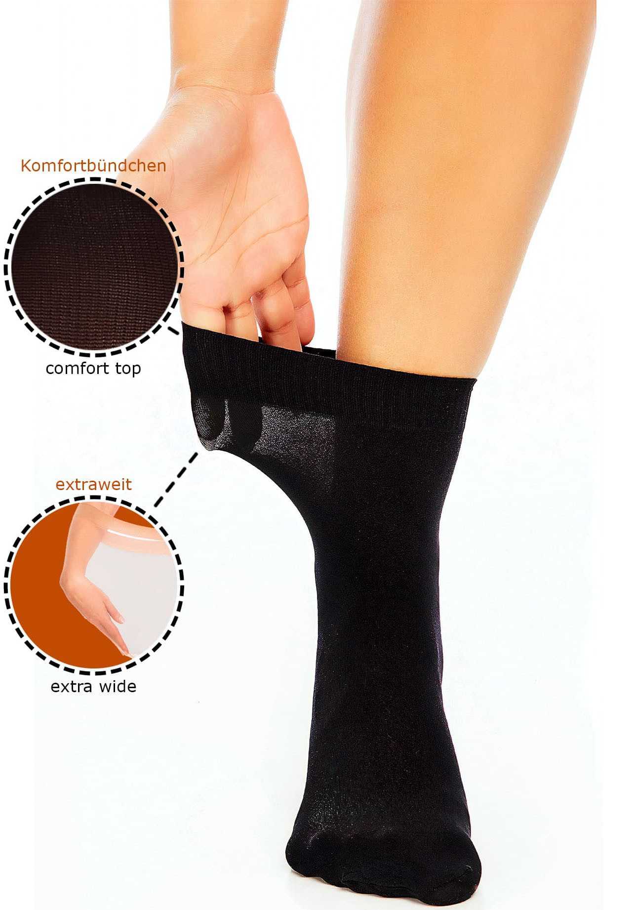 GLAMORY Fijne sokken SOFT MICRO 40 met comfortabele boorden (1 paar)
