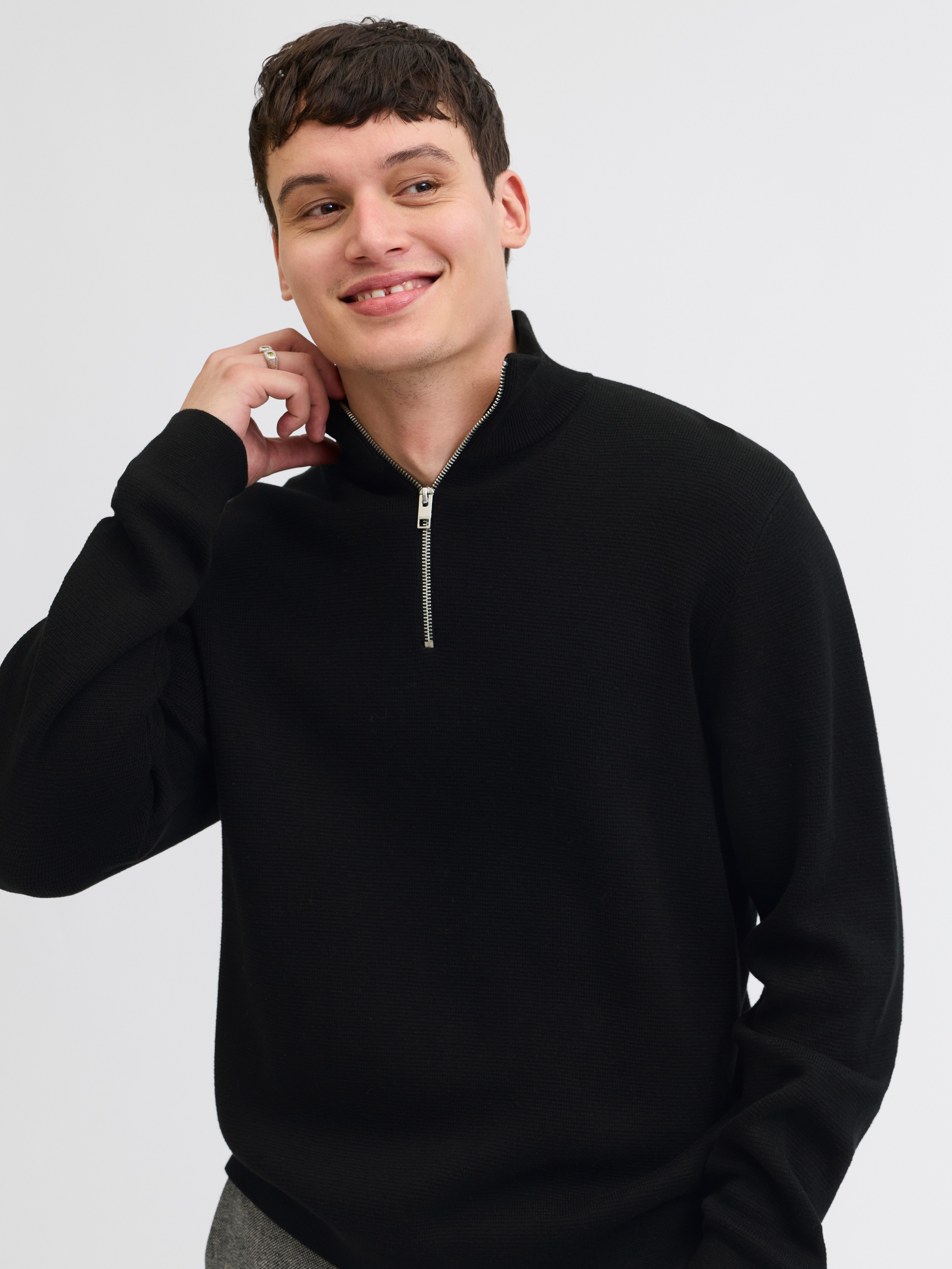 Jack & Jones Schipperstrui JPRBLAMILANO STITCH KNIT HALF ZIP SN