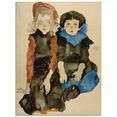 artland print op glas twee kleine meisjes. 1911 (1 stuk) zwart