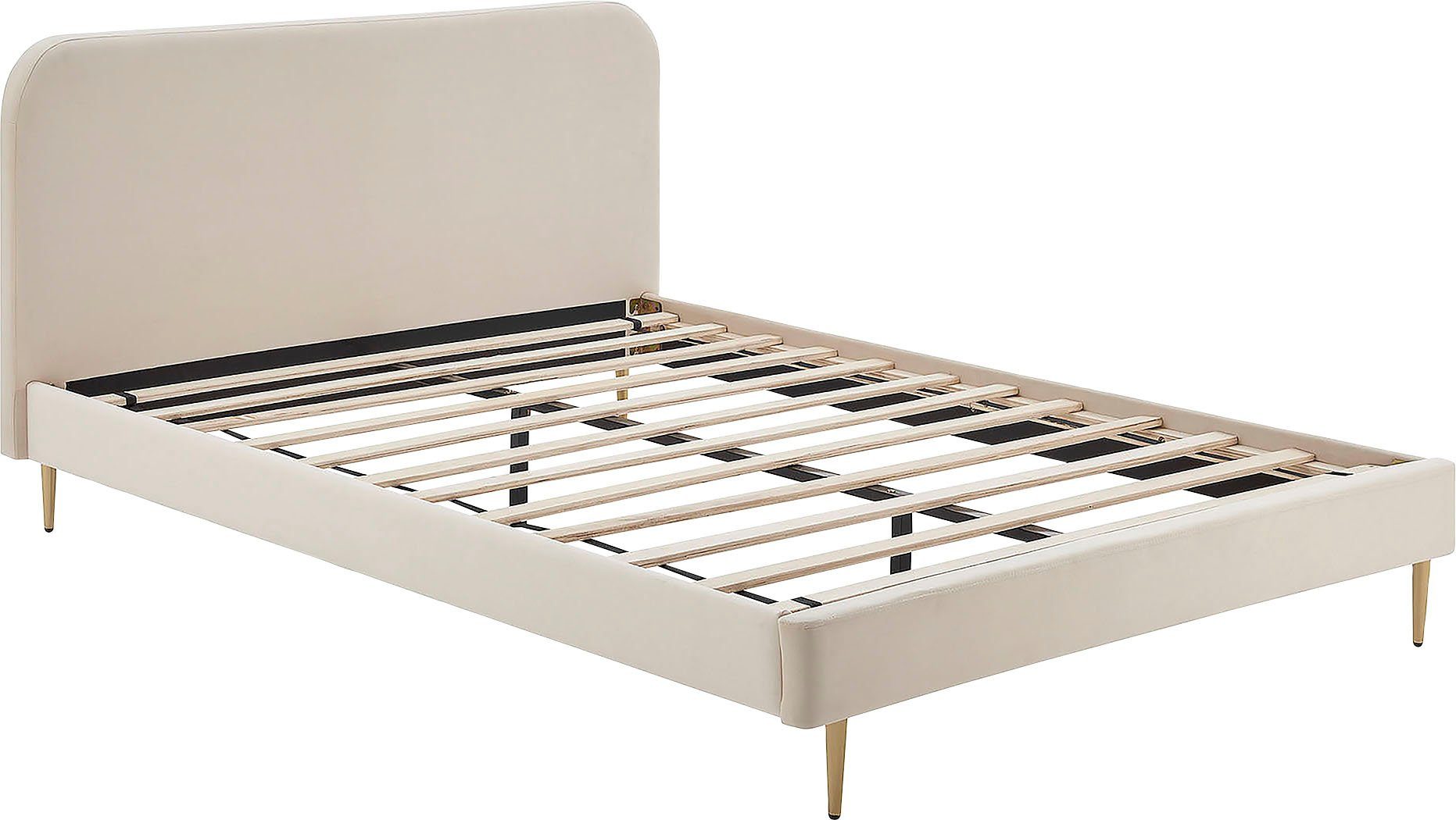 SalesFever Gestoffeerd bed Poten chroom goudkleur