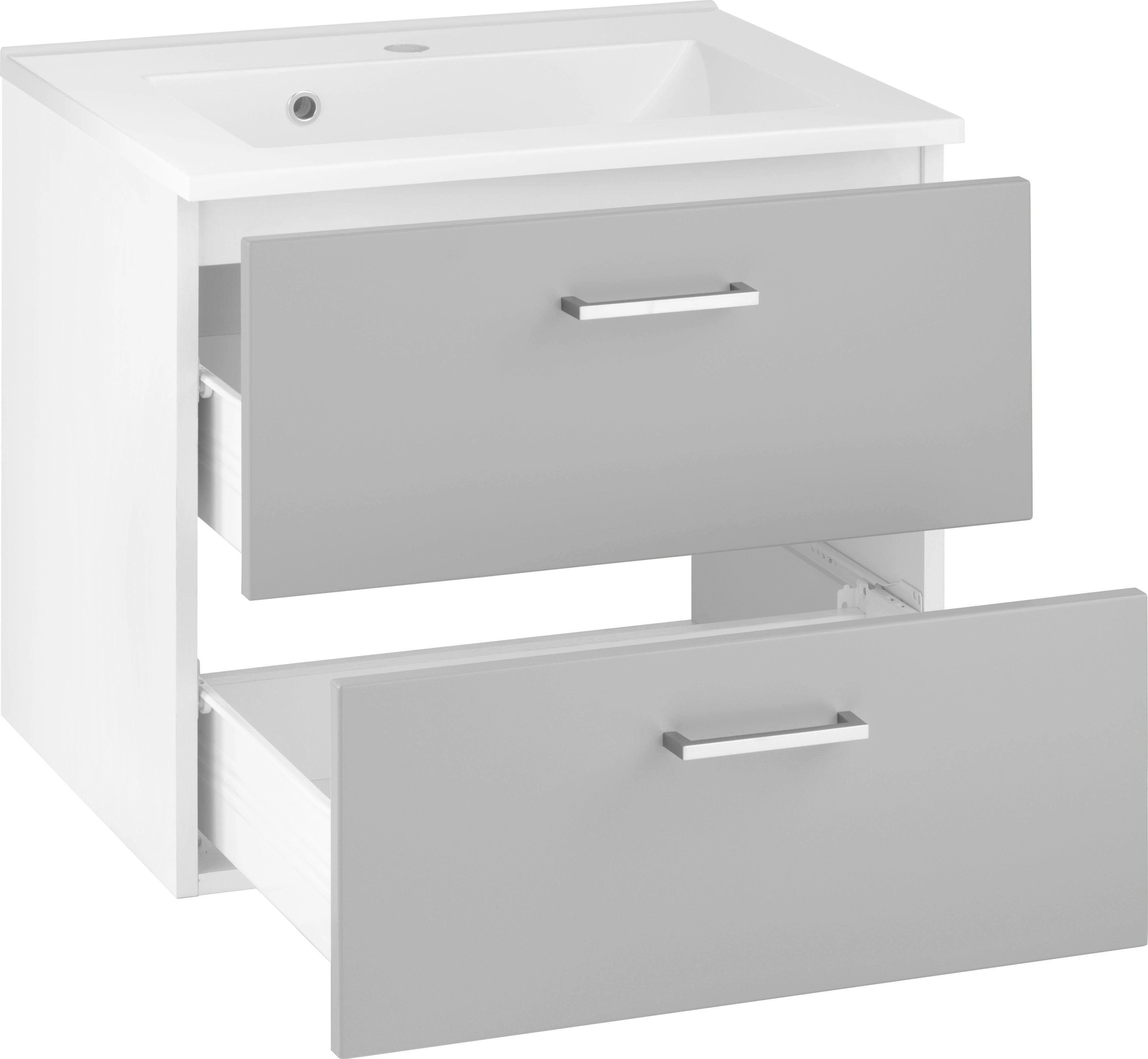 welltime Wastafelonderkast Ribera Badkamermeubel, wastafelonderkast inclusief wasbak, breedte 60 cm