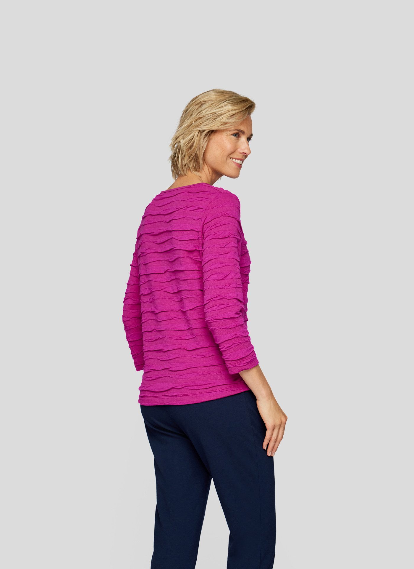 Rabe Shirt met 3/4 mouwen met golfstructuur