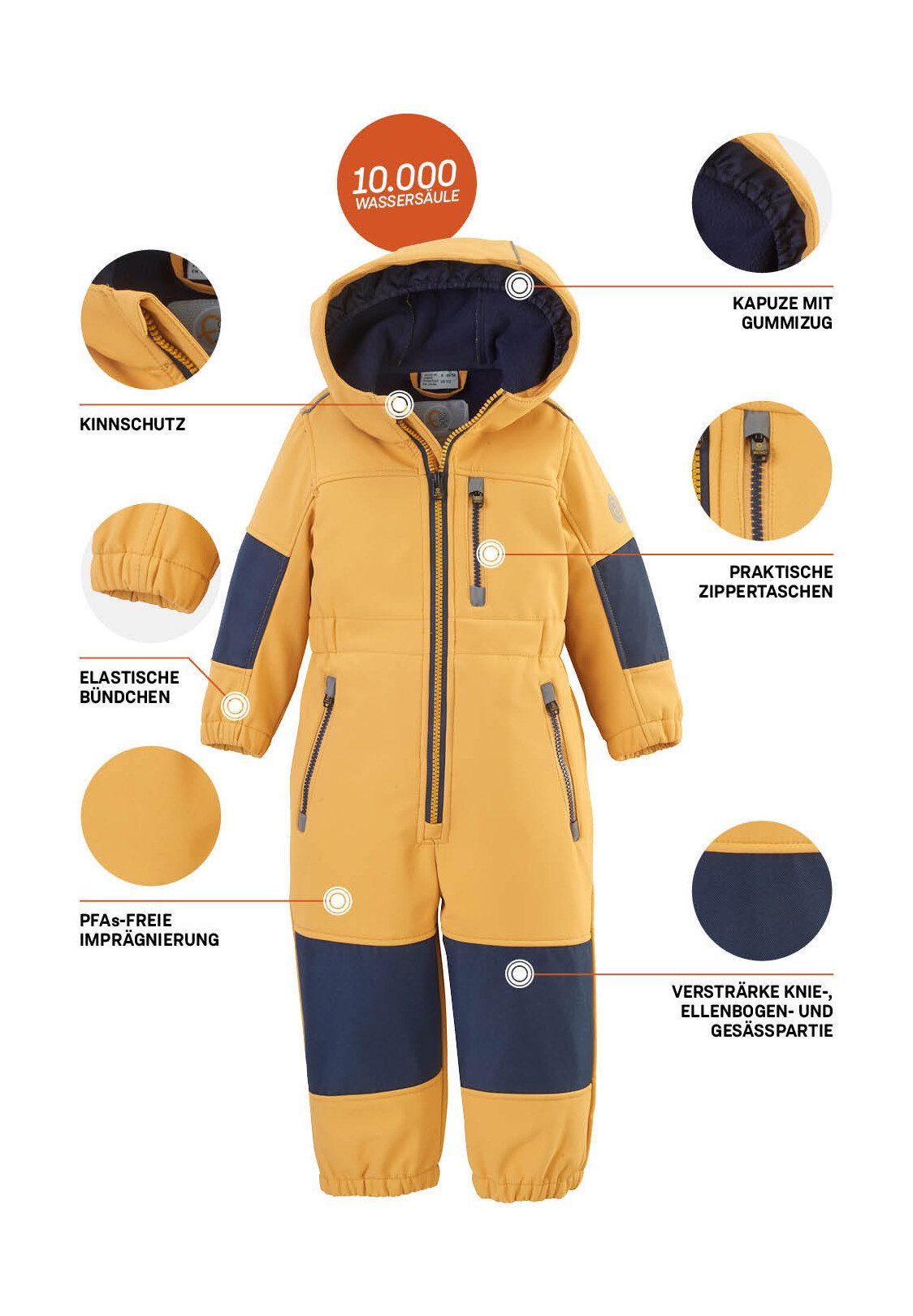 first instinct by killtec Jumpsuit FIOW 35 MNS ONPC Softshellpak met fleece binnenin, waterafstotend, winddicht