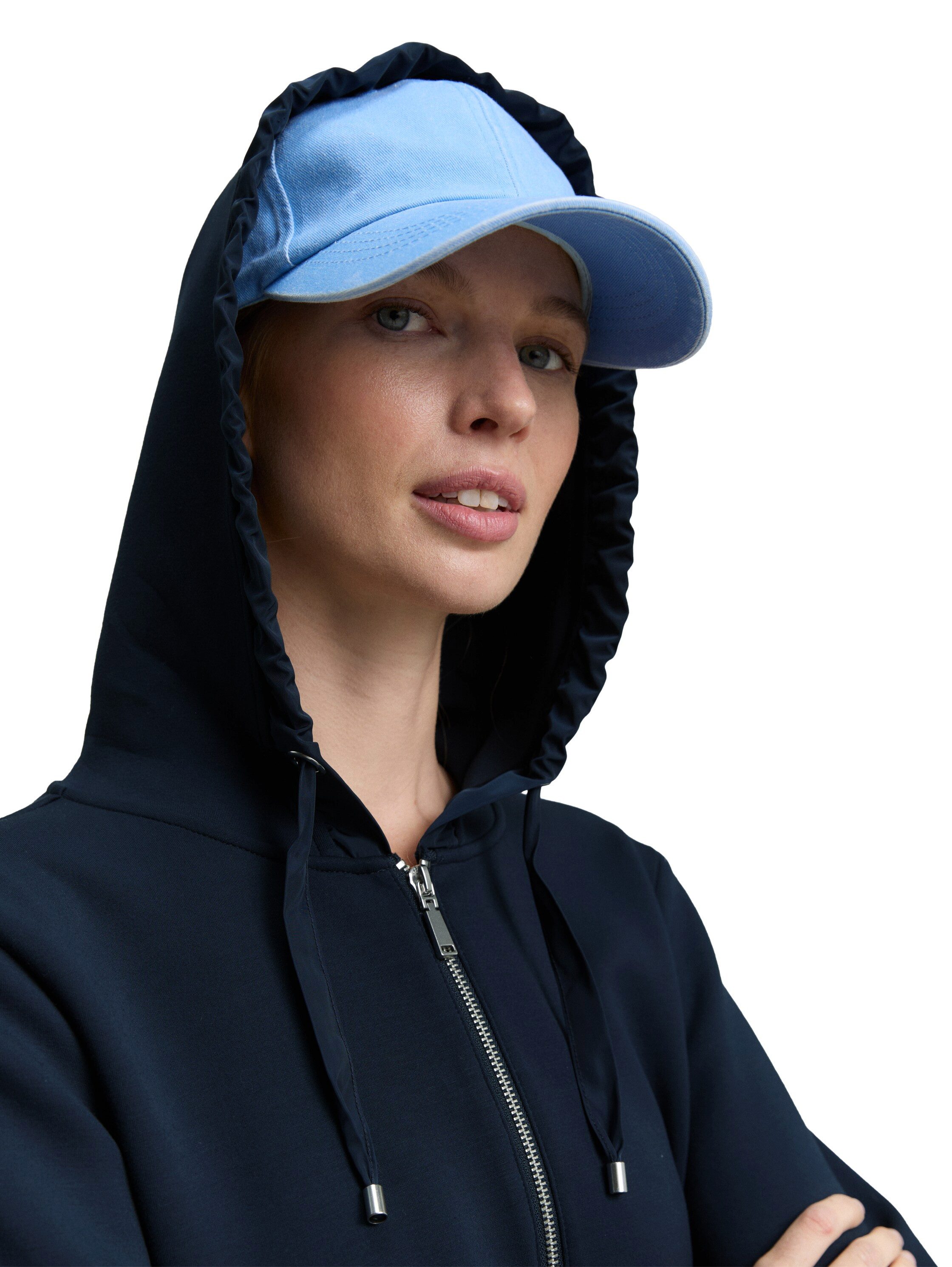 Tom Tailor Capuchonsweatvest met viscose en stretch