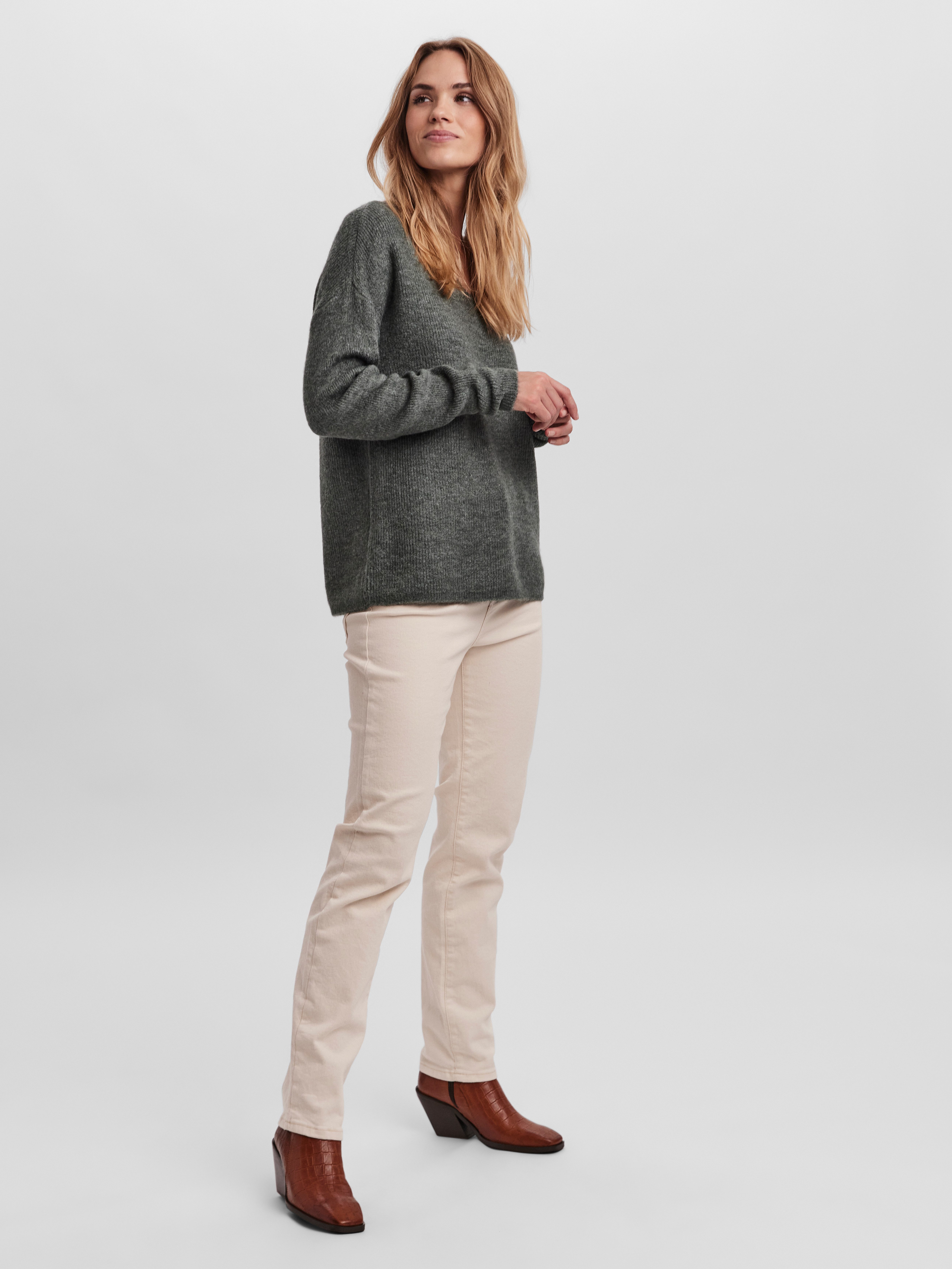Vero Moda Trui met V-hals VMCREWLEFILE LS V-NECK BLOUSE NOOS