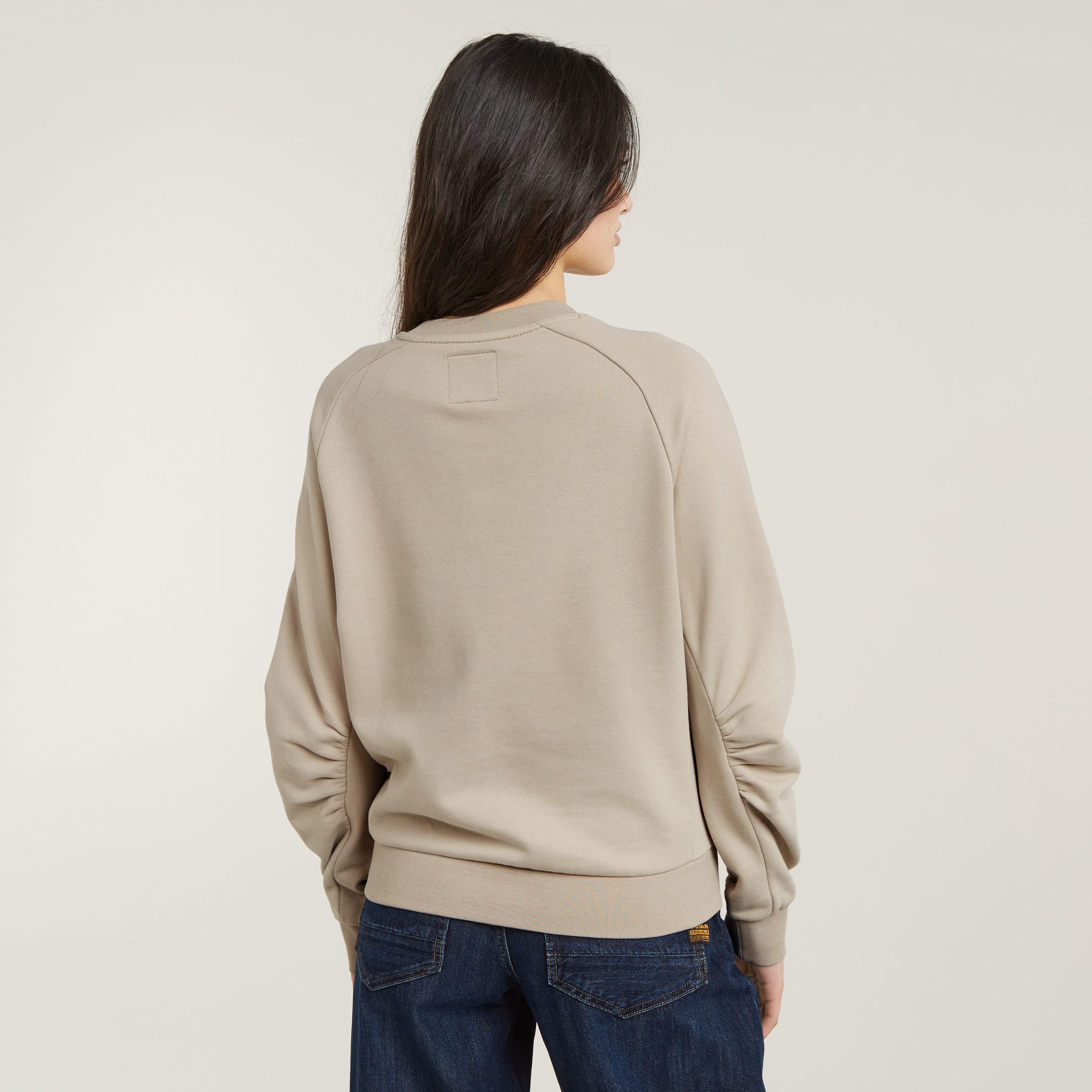 G-Star RAW Sweater Sleeve Construction met rimpeling op de ellebogen