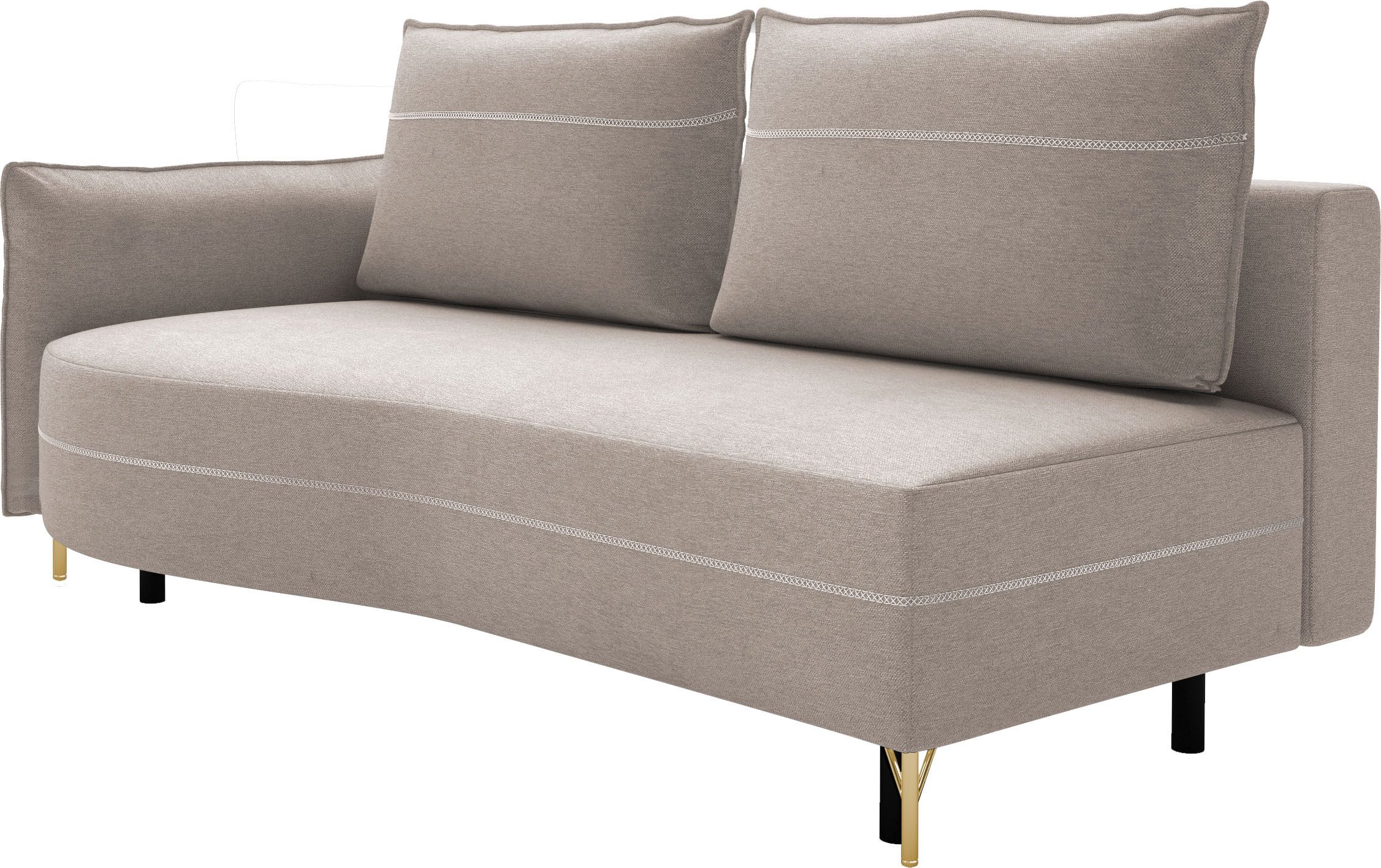 exxpo - sofa fashion Loungebank Met mooie contrastnaad, solitairmeubel, comfortabel, smalle armleuning