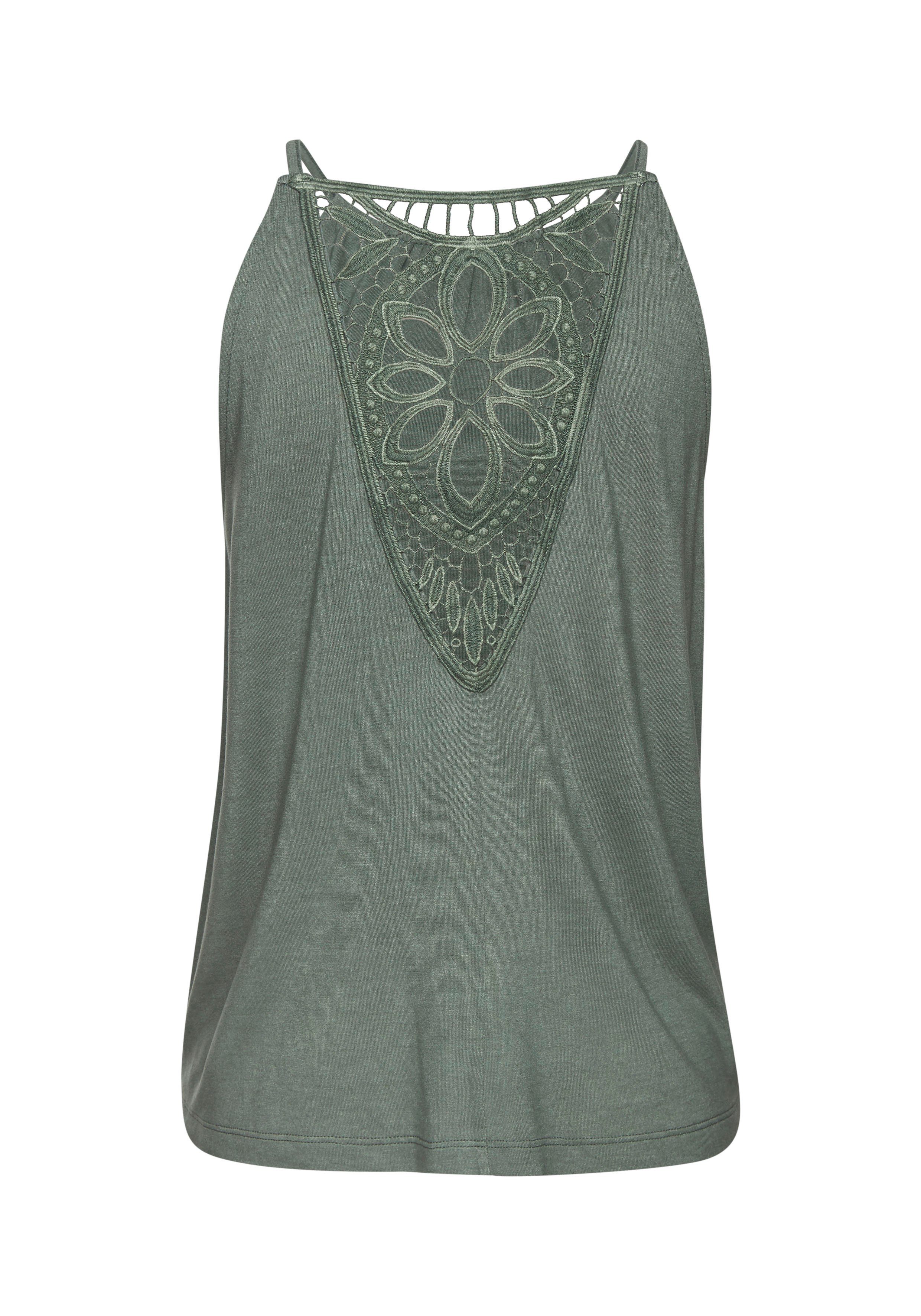 Vivance Top met kantinzet op de rug, luchtig zomertop van jersey