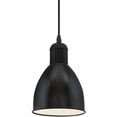eglo hanglamp priddy zwart, wit - oe15,5 x h110 cm - excl. 1x e27 (elk max. 40 w) - hanglamp - binnenin wit - hanglamp - keukenlamp - slaapkamerlamp - lamp van staal - vintage - retro - industrial - eettafellamp zwart