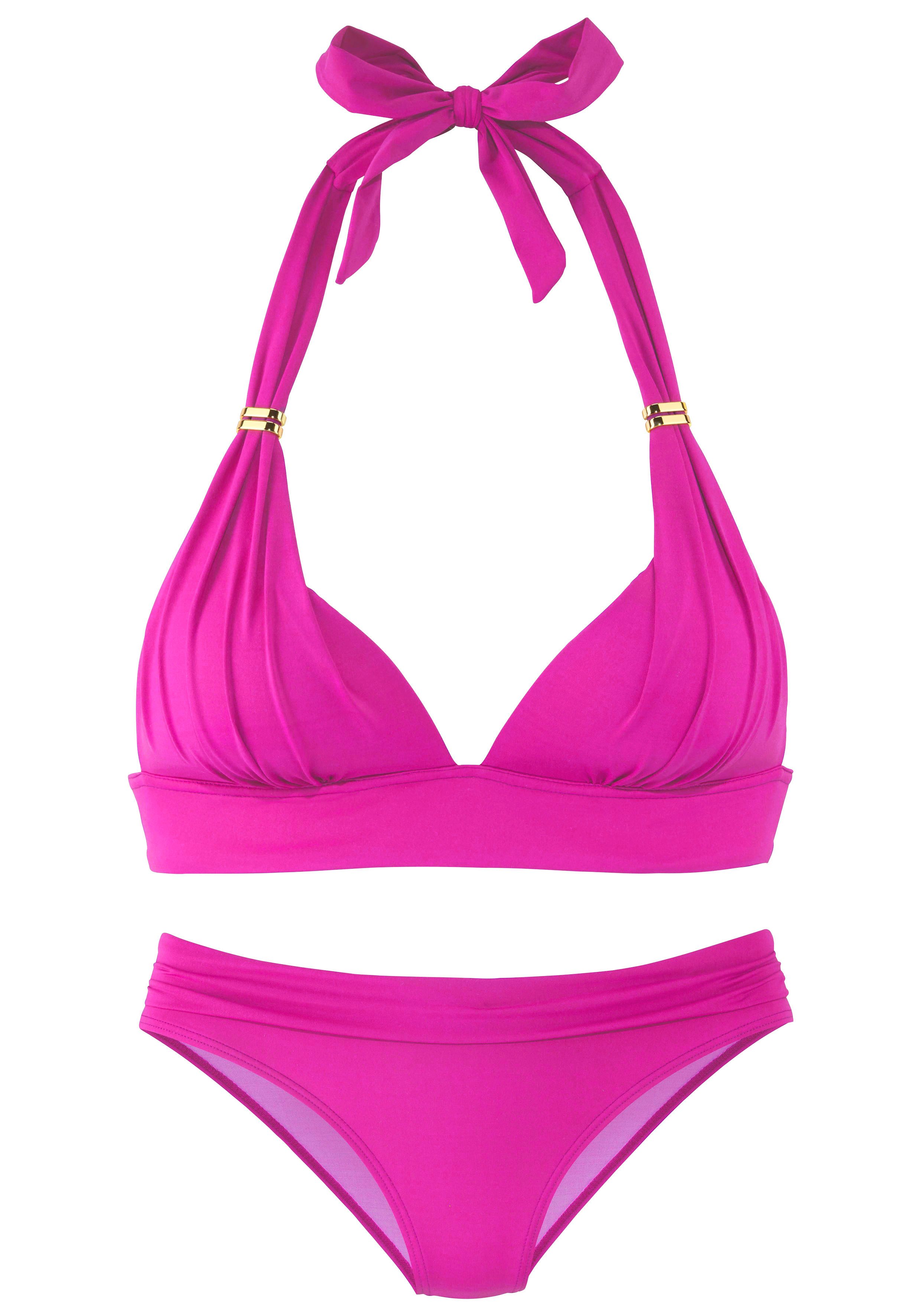 Lascana Triangelbikini Toni met goudkleurige accessoires (set)