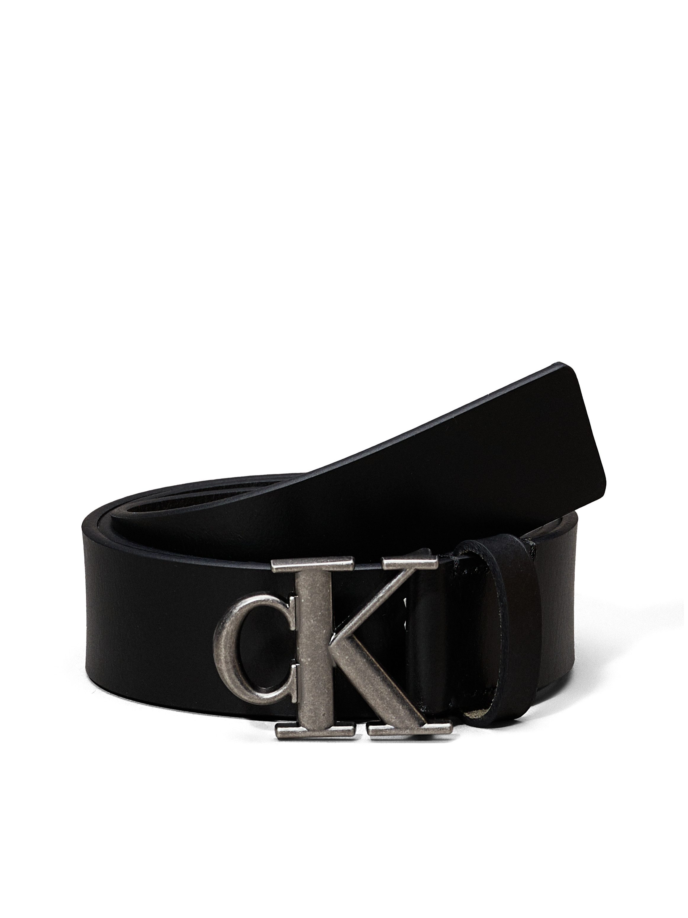 Calvin Klein Leren riem MONOGRAM PLAQUE BUCKLE 35MM