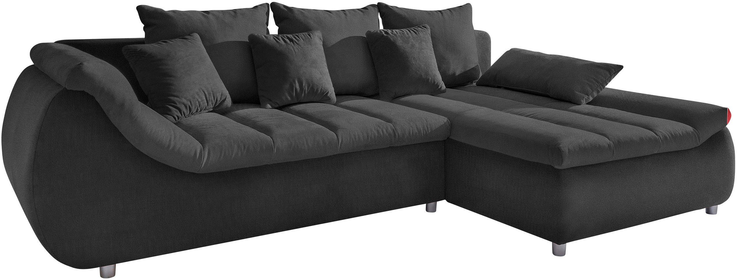 INOSIGN Hoekbank Imola elegant en comfortabel, actuele stiksels in de zitting, L-vorm