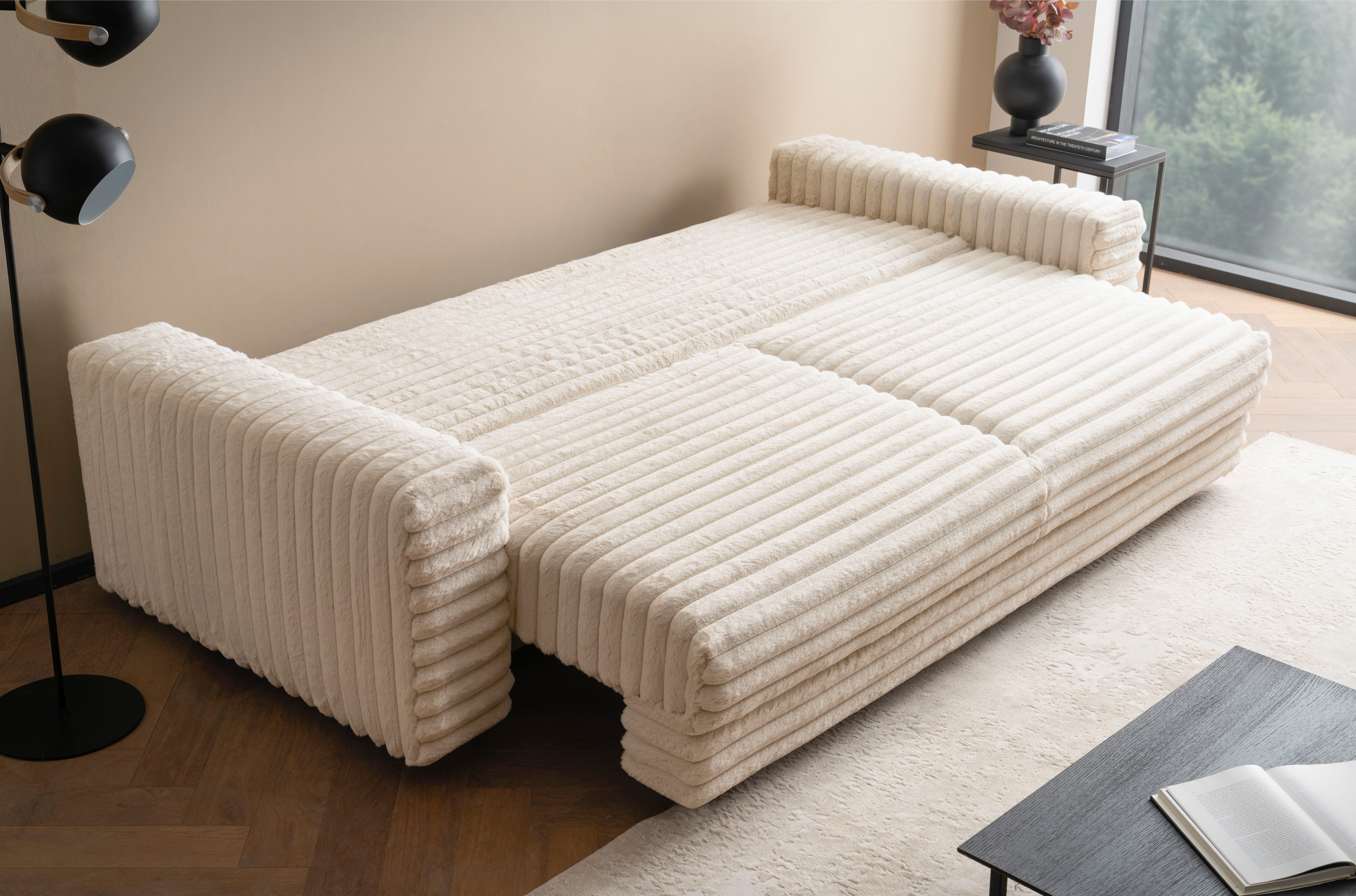 LeGer Home by Lena Gercke Slaapbank Imoga, kussen met slaapfunctie, 3-zits bank, bank met bedlade in moderne kleuren en stoffen, bedfunctie, ligoppervlak: 200x150 cm