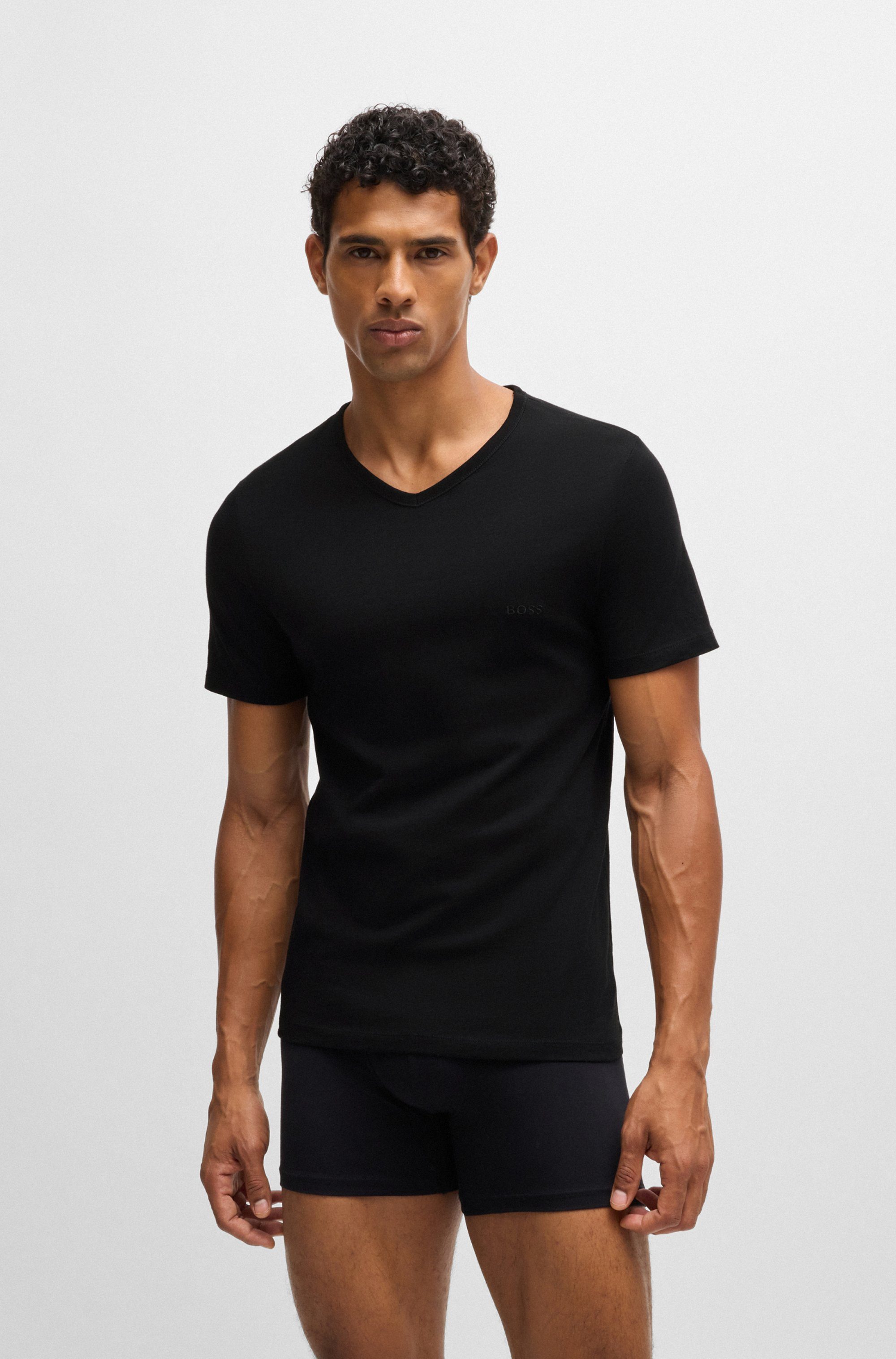 BOSS Shirt met V-hals T-shirt VN 3P Co (set)