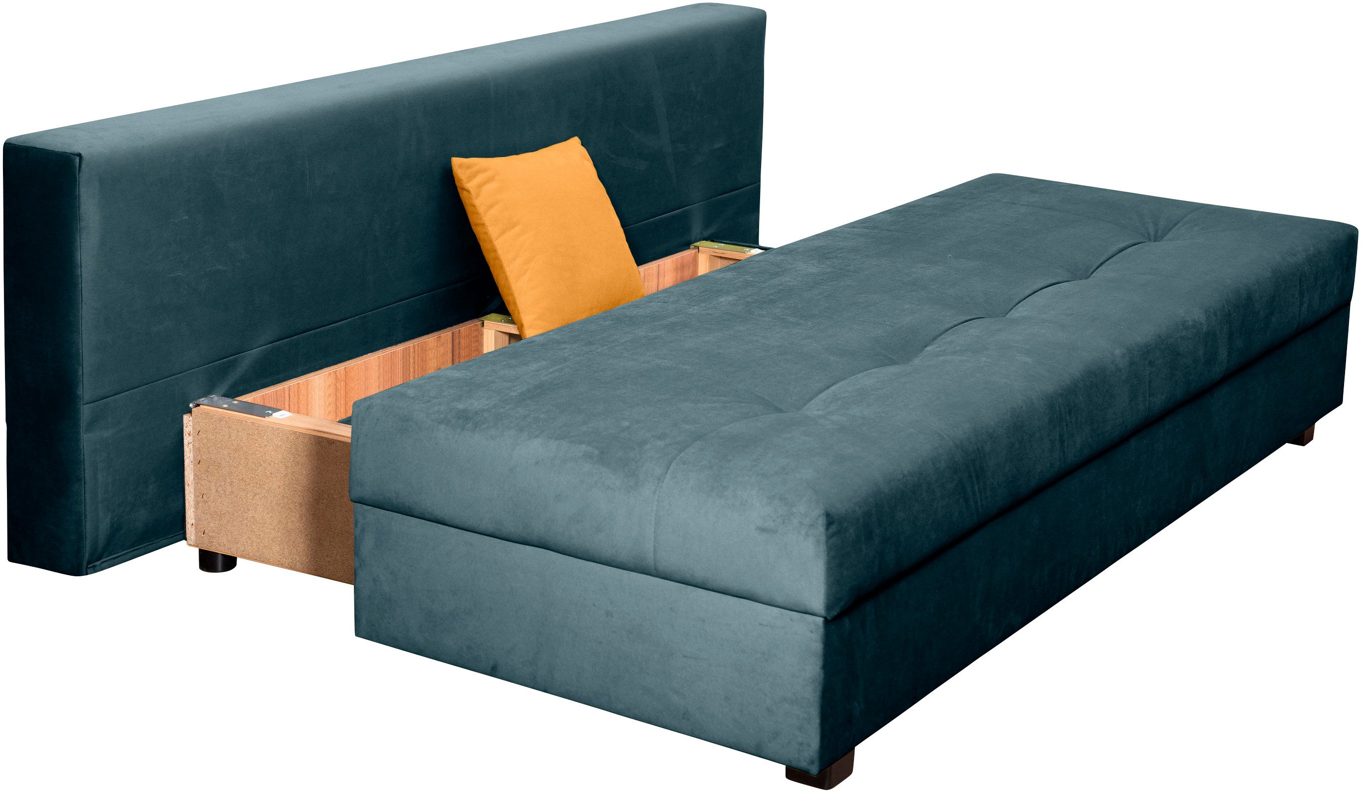 COLLECTION AB Slaapbank DARIA inclusief slaapfunctie en bedlade Slaapbank, bedfunctie, bedlade, inclusief rugkussens, veerkern