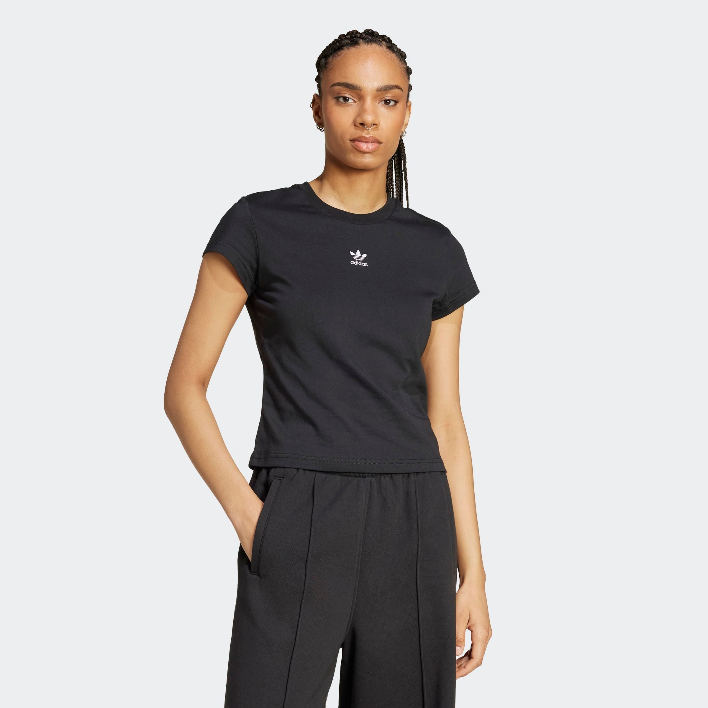 adidas Originals T-shirt ESS SLIM TEE dames tops maat XL zwart