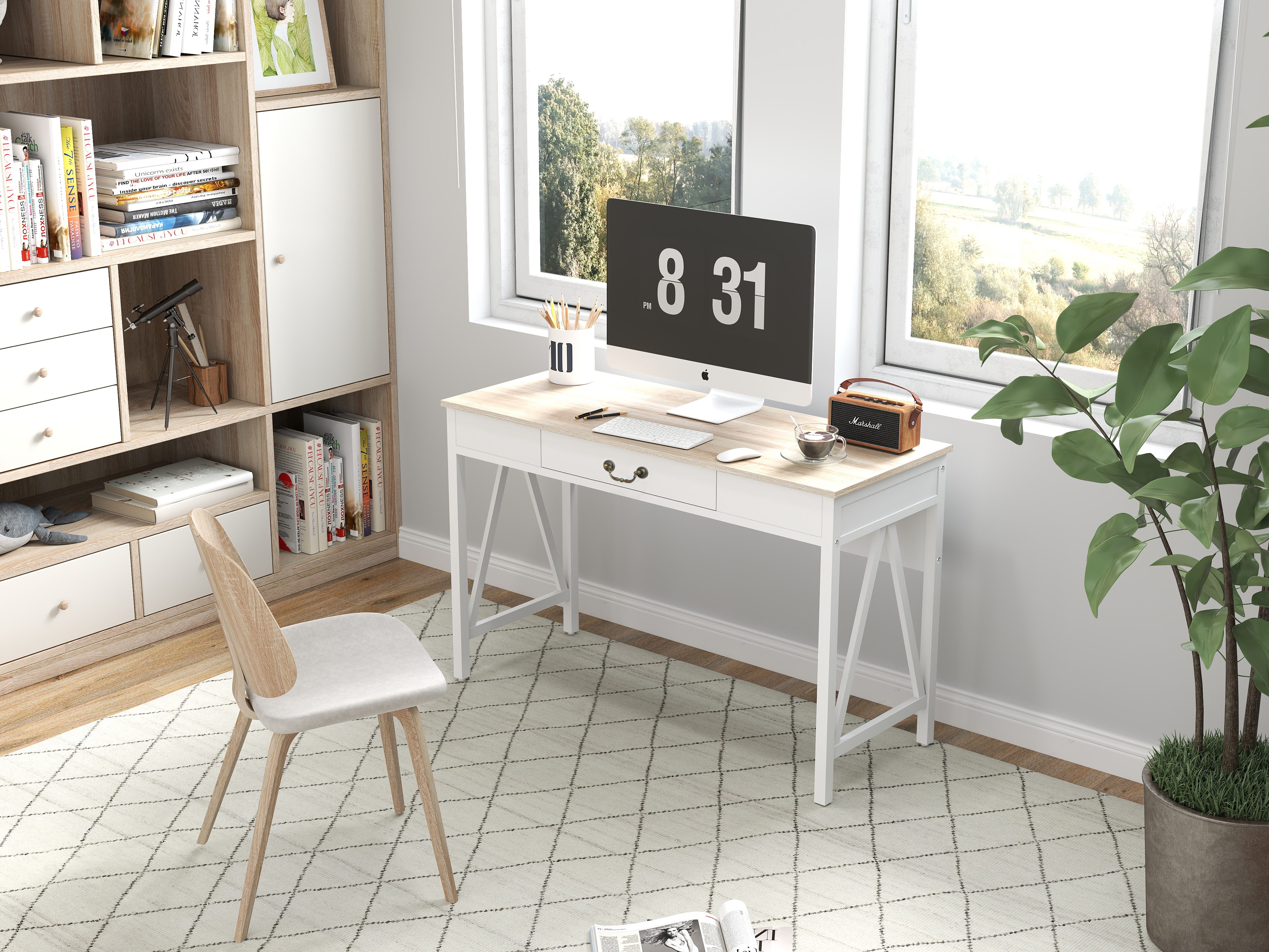Home affaire Bureau Bellerie Landhuisstijl, soft-close, krasbestendige oppervlakte, breedte 120 cm