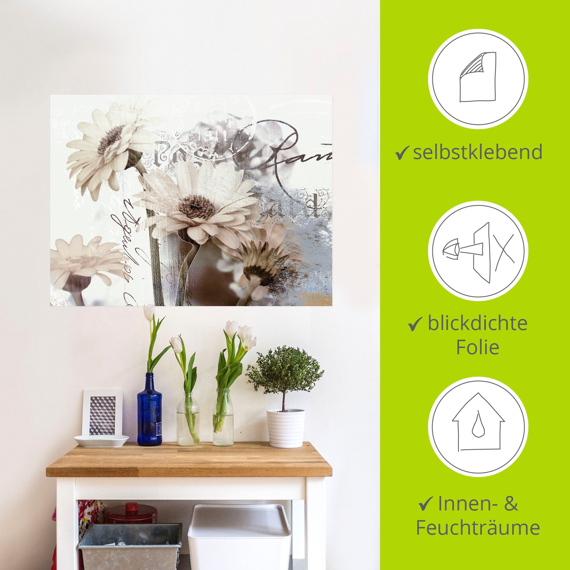 Artland Artprint Gerbera's_Detail als artprint op linnen, poster, muursticker in verschillende maten