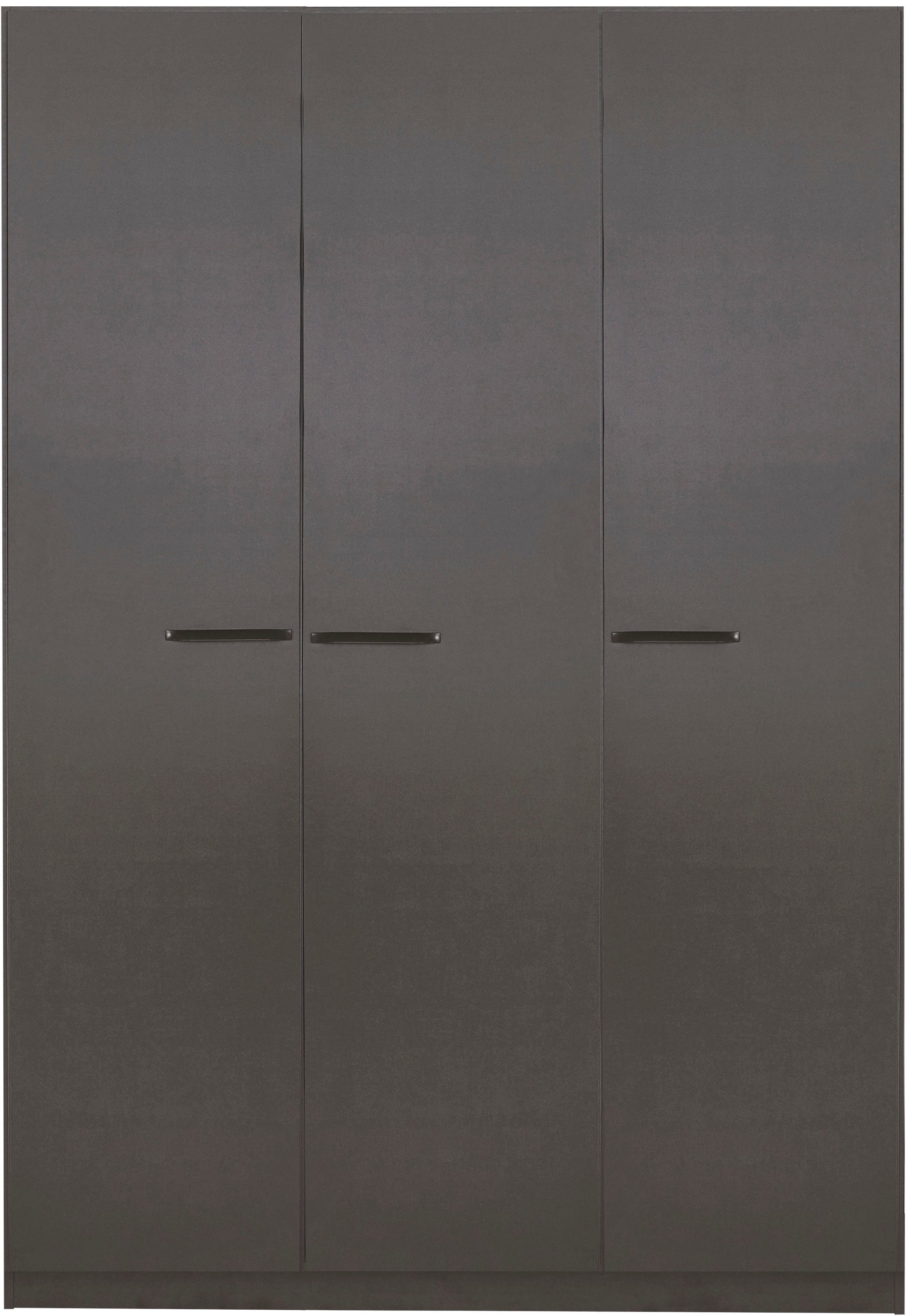 Draaideurkast Kledingkast VANDOR in drie breedtes, hoogte 197 cm, grepen in grijs metallic made in germany