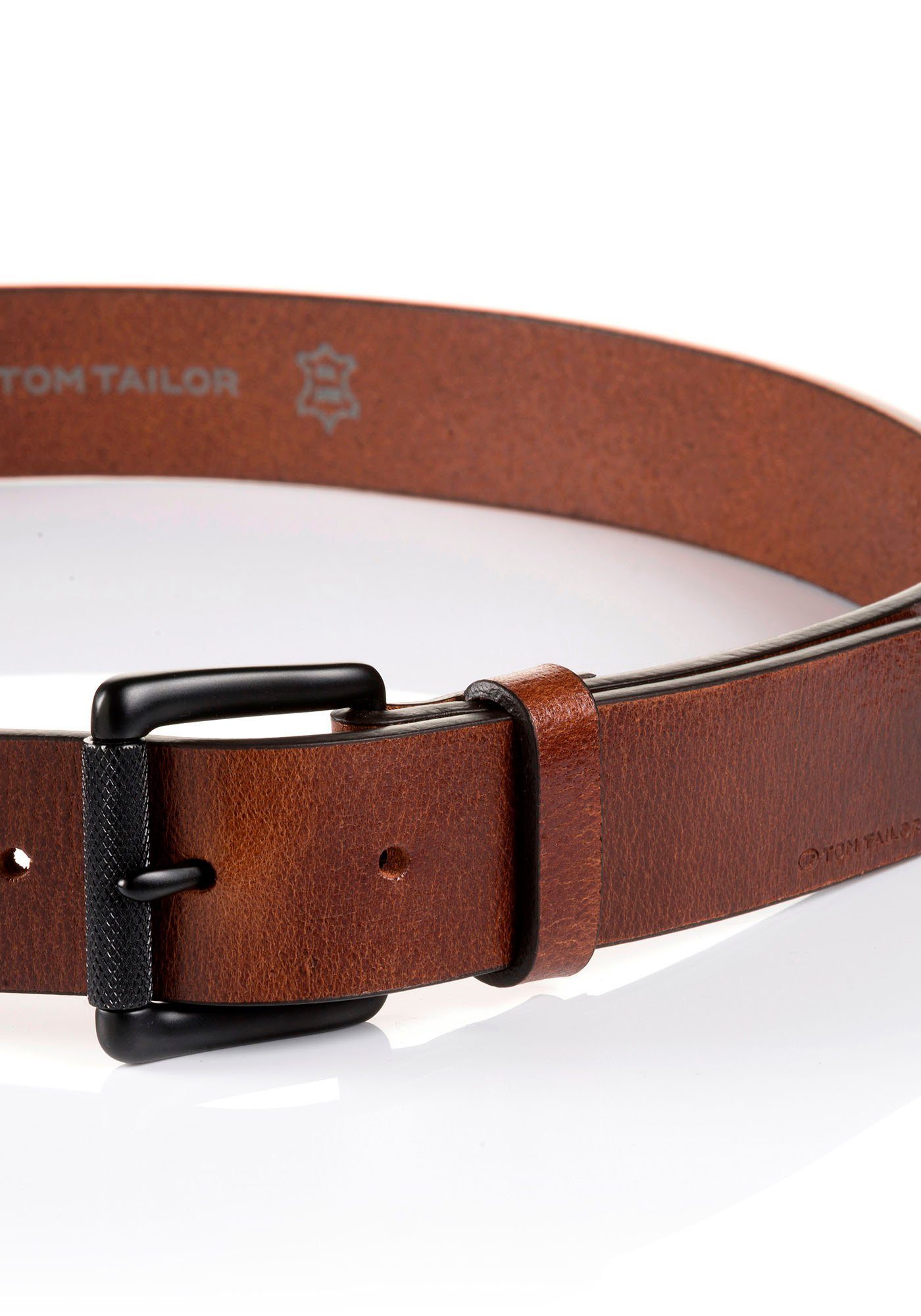 Tom Tailor Leren riem TTJASPER 3,5 cm brede herenriem, ideaal voor jeans tot maat 120