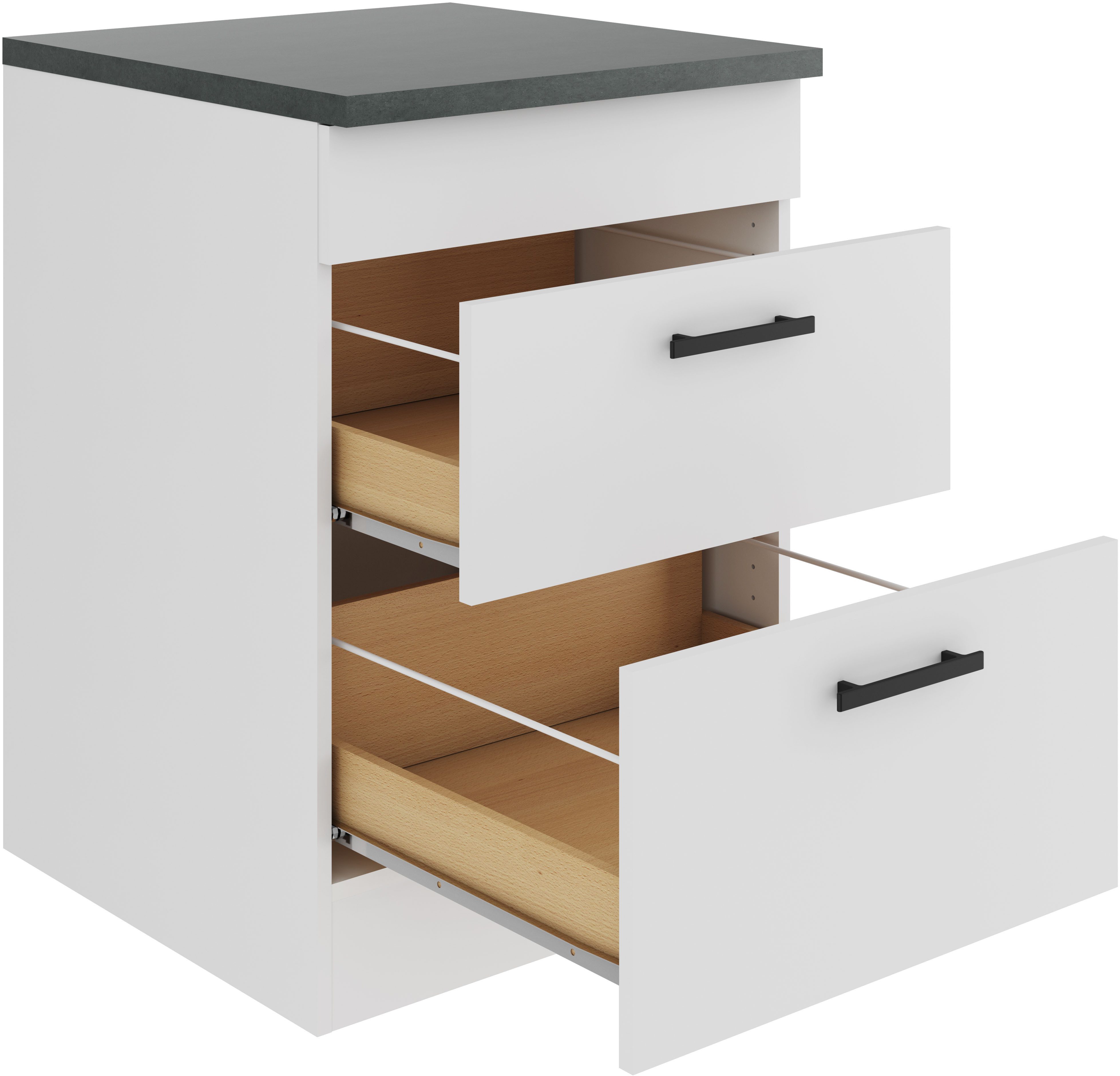 OPTIFIT Ombouwkast voor fornuis Palma Breedte 60 cm, voor kookplaten, met 2 uittrekken