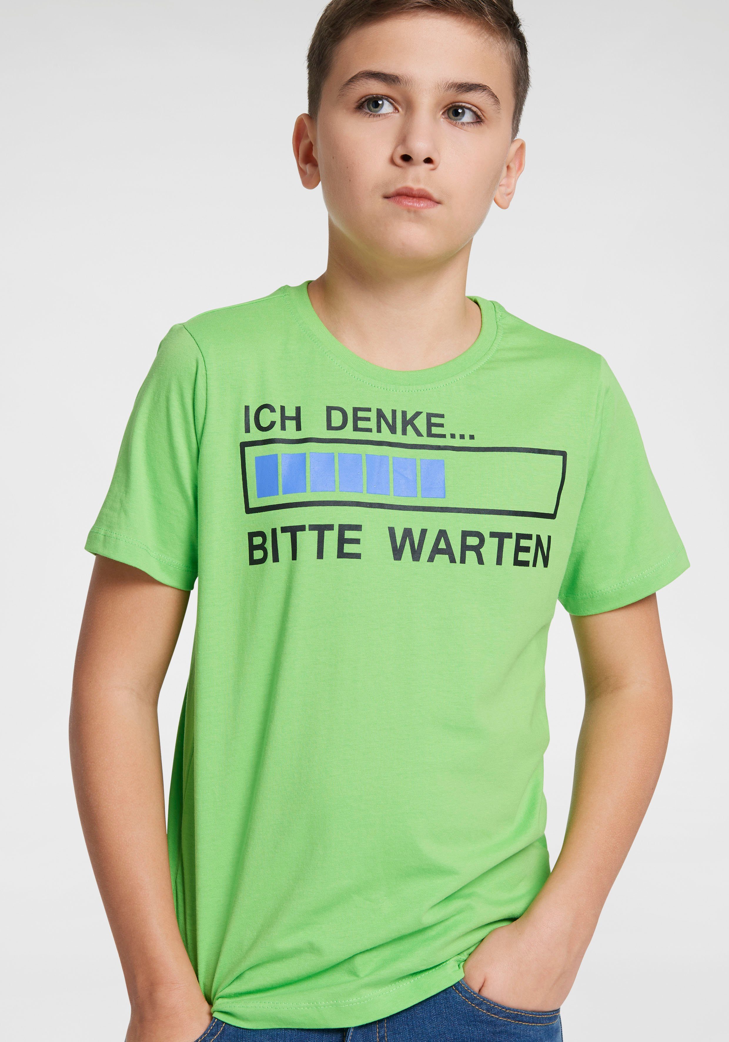 KIDSWORLD T-shirt ICH DENKE...BITTE WARTEN Korte mouwen, basic pasvorm, met trendy opdruk