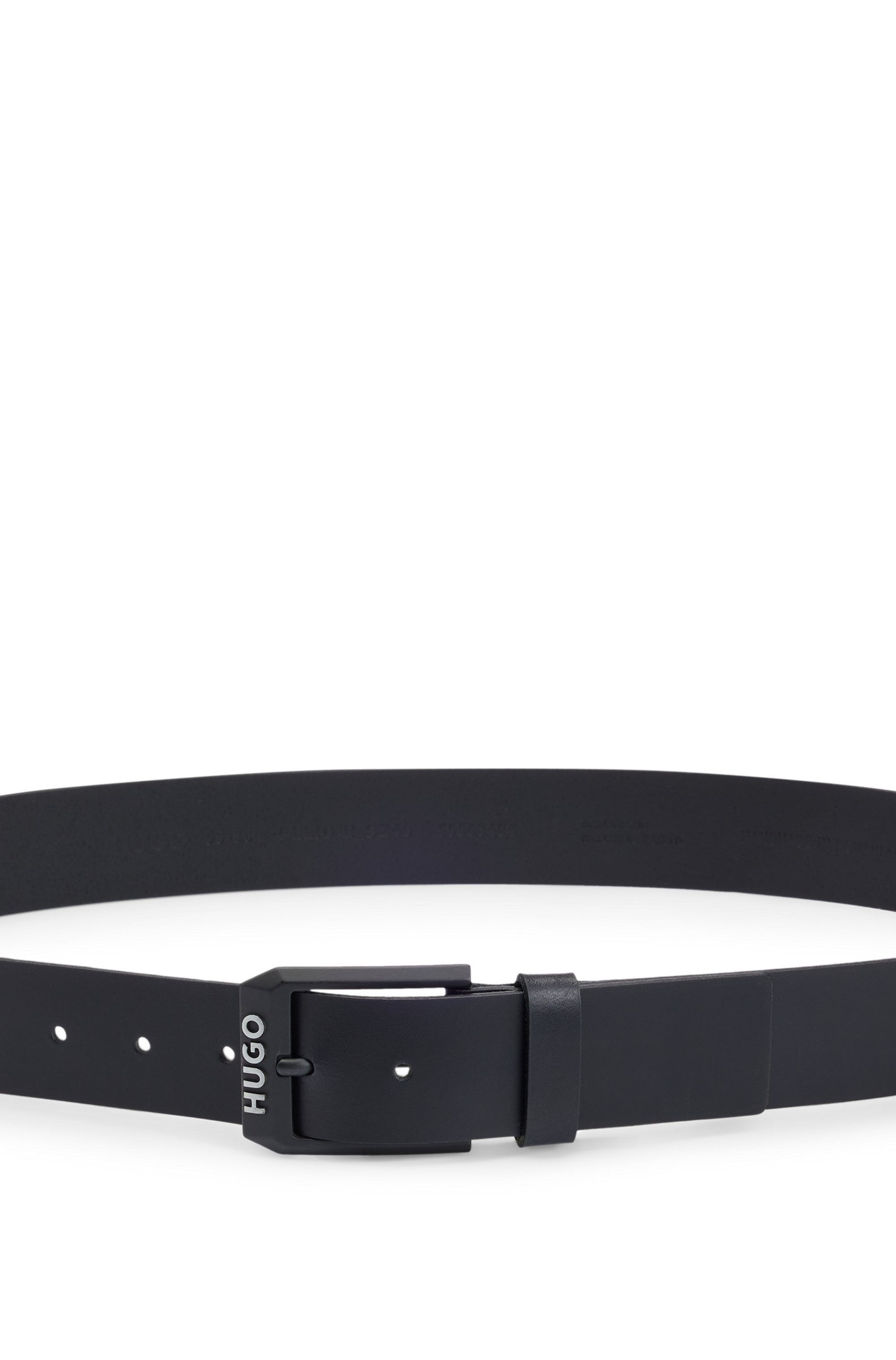 HUGO Leren riem Gelio-B_Sz40 HUGO merkembleem, rode treknaad