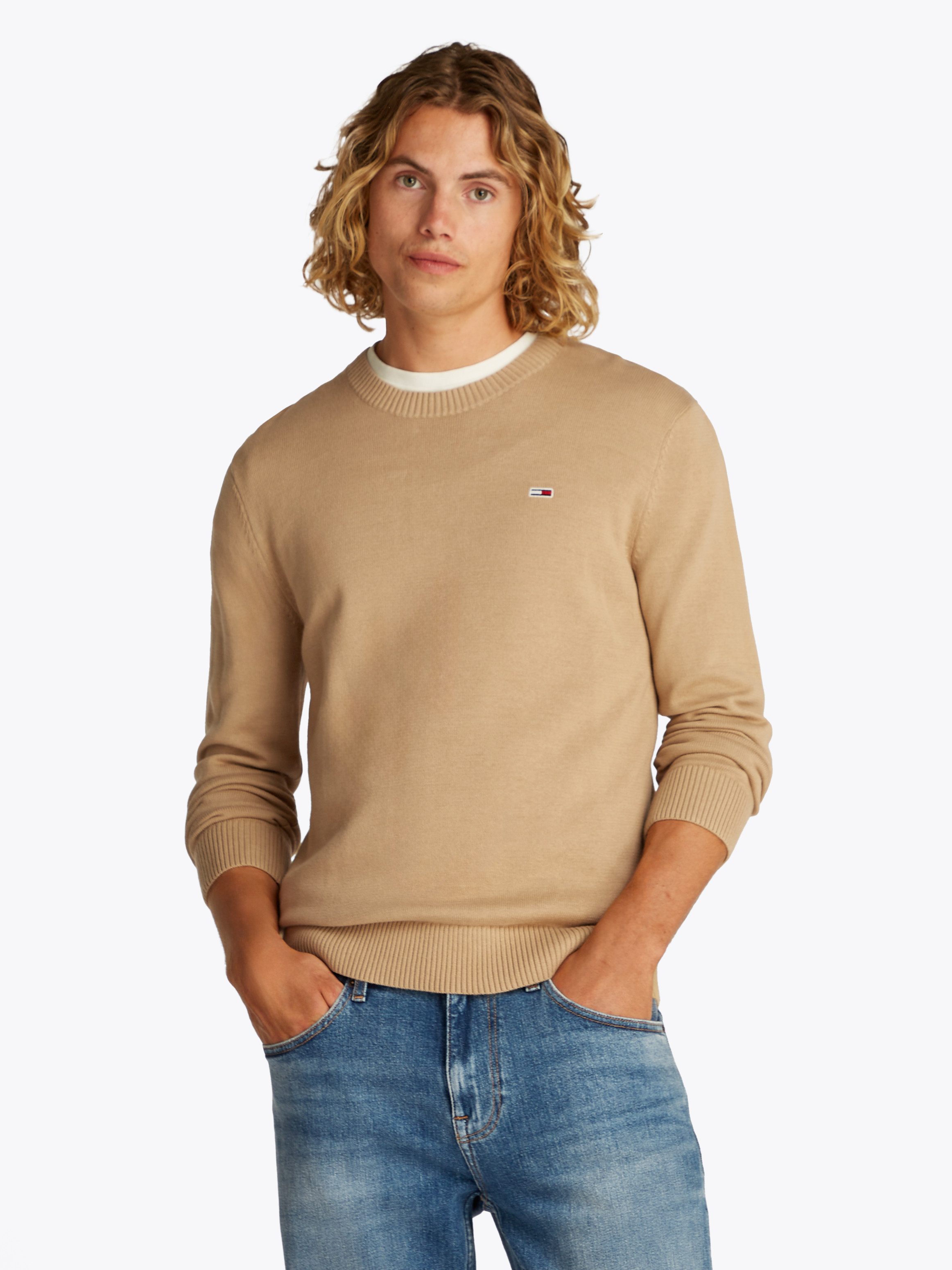 TOMMY JEANS Trui met ronde hals TJM SLIM ESSENTIAL LIGHT SWEATER