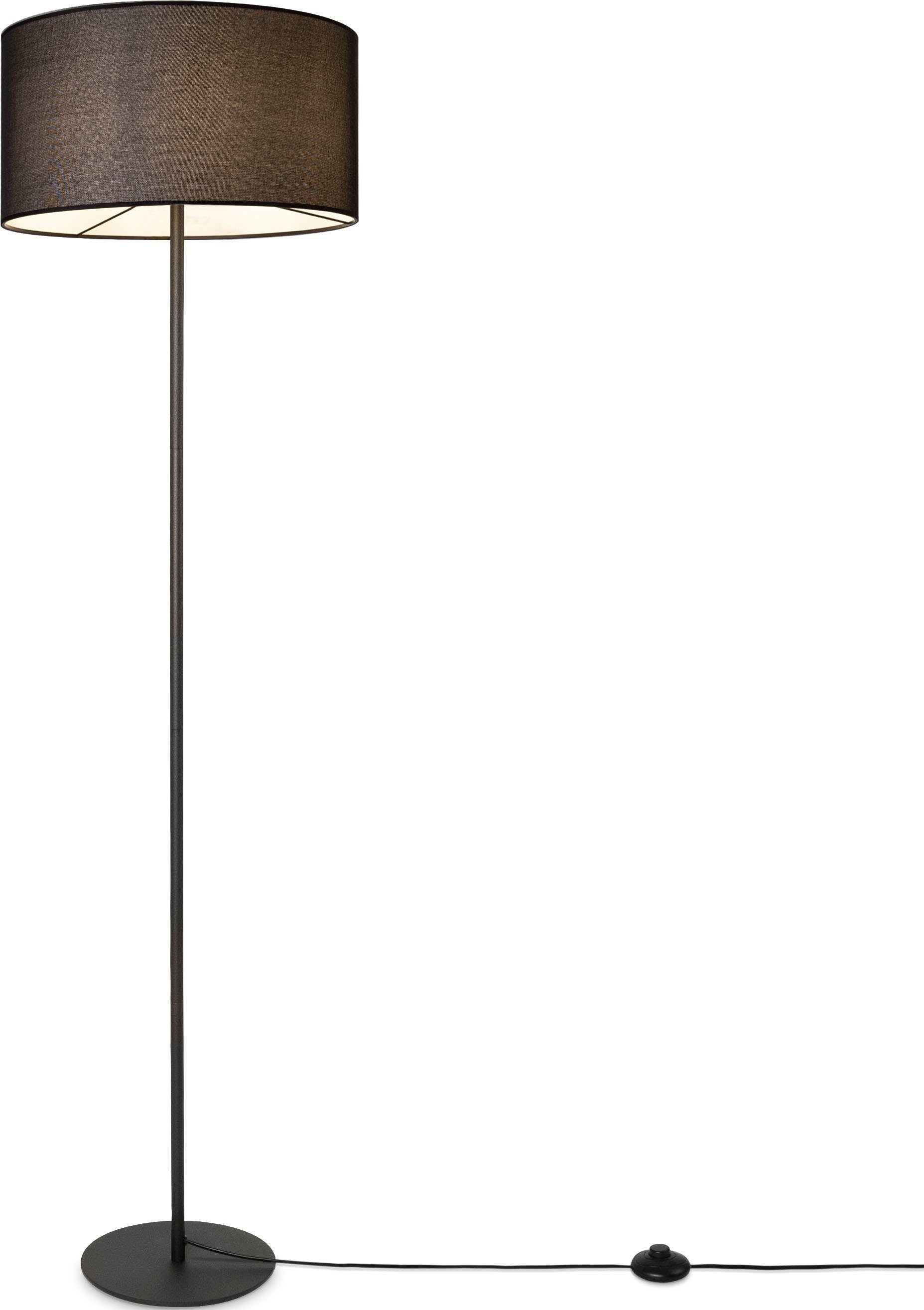 Paco Home Staande lamp LUCA CANVAS UNI COLOR Lampenkap stof woonkamer leeslamp kantoor E27 vloerlamp