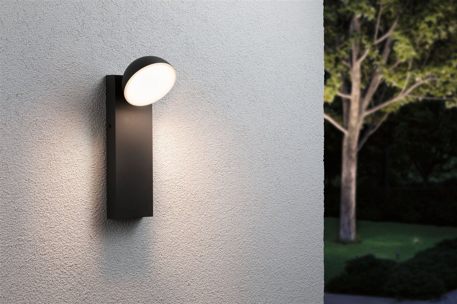 Paulmann Led-wandlamp voor buiten Puka IP44 rond 110x125mm 3000K 8,5W 460lm 230V Antraciet Aluminium (1 stuk)