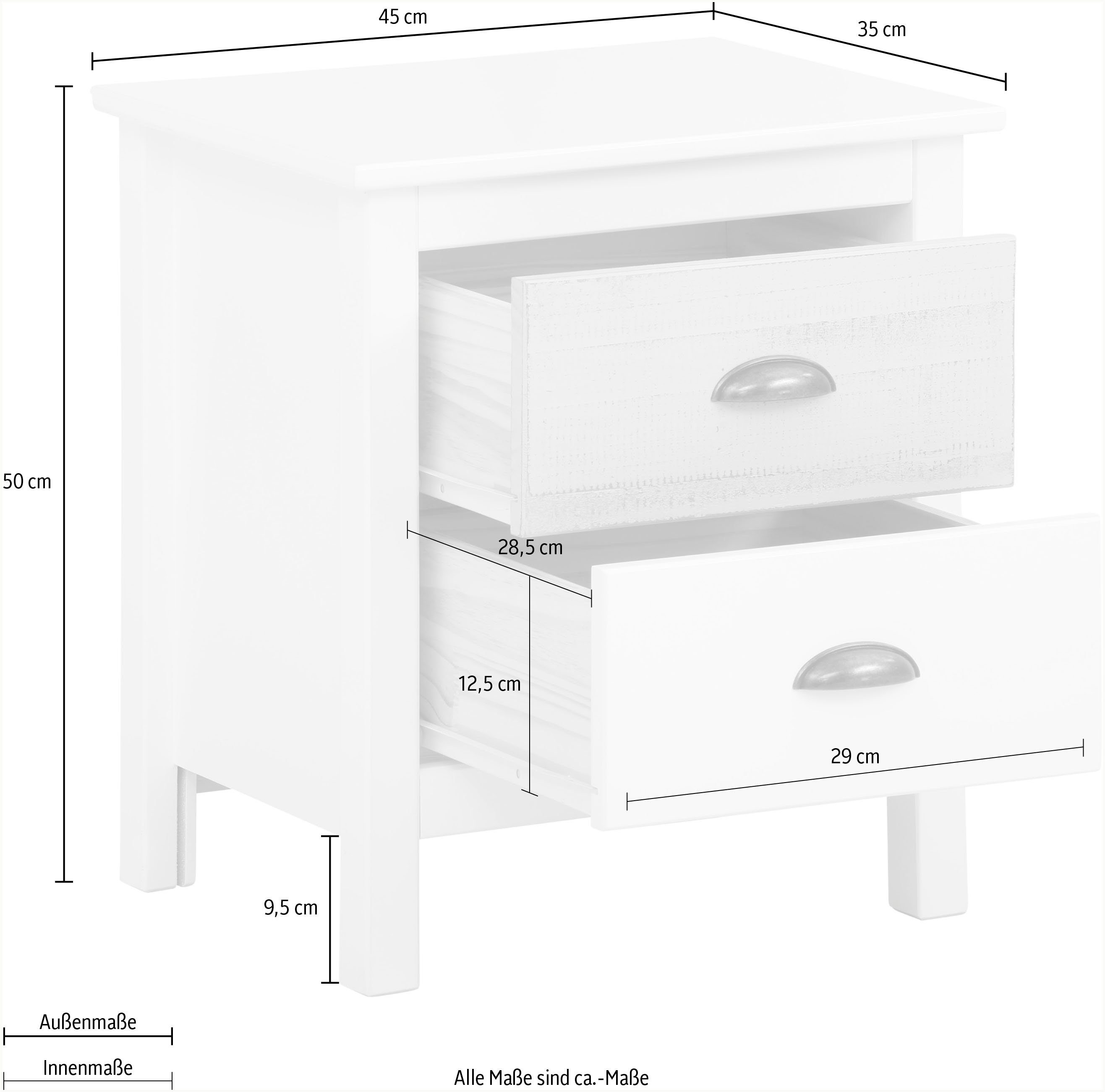 Home affaire Nachtkastje Pilatus schittert in hout-look, met geborsteld ladefront, breedte 45 cm