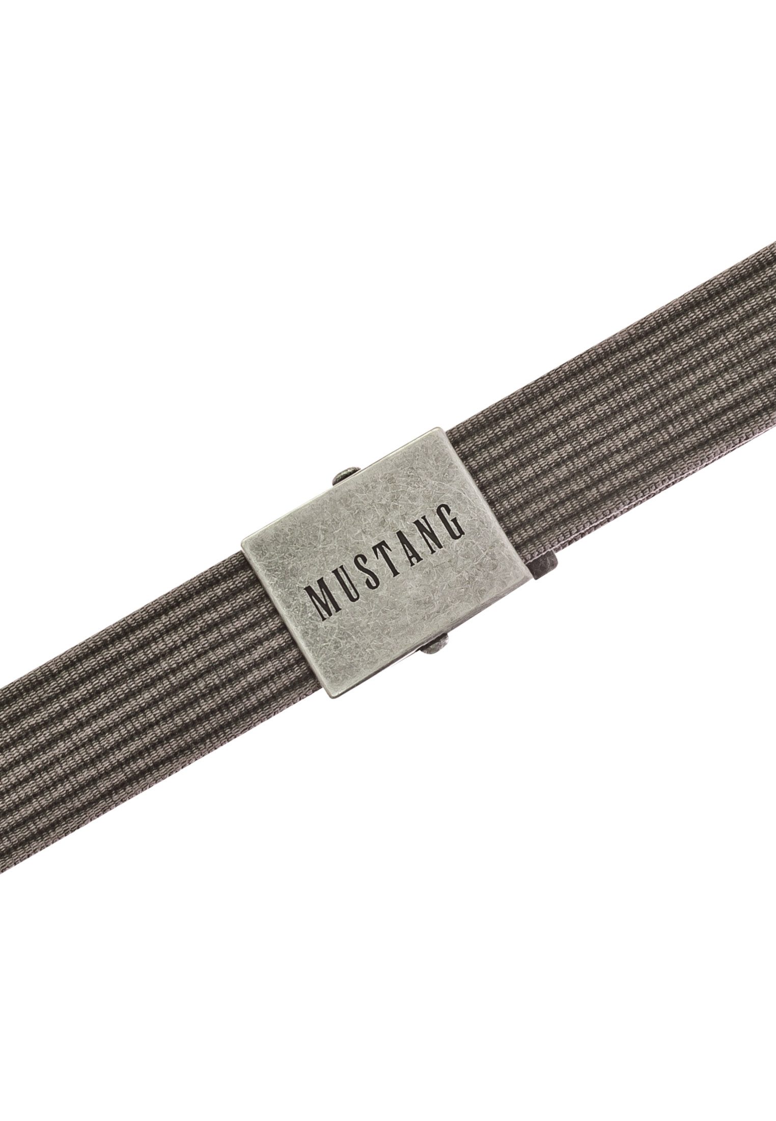 MUSTANG Stoffen riem Gewassen ribband, klem sluiting van mat Zilverkleur, 4 cm