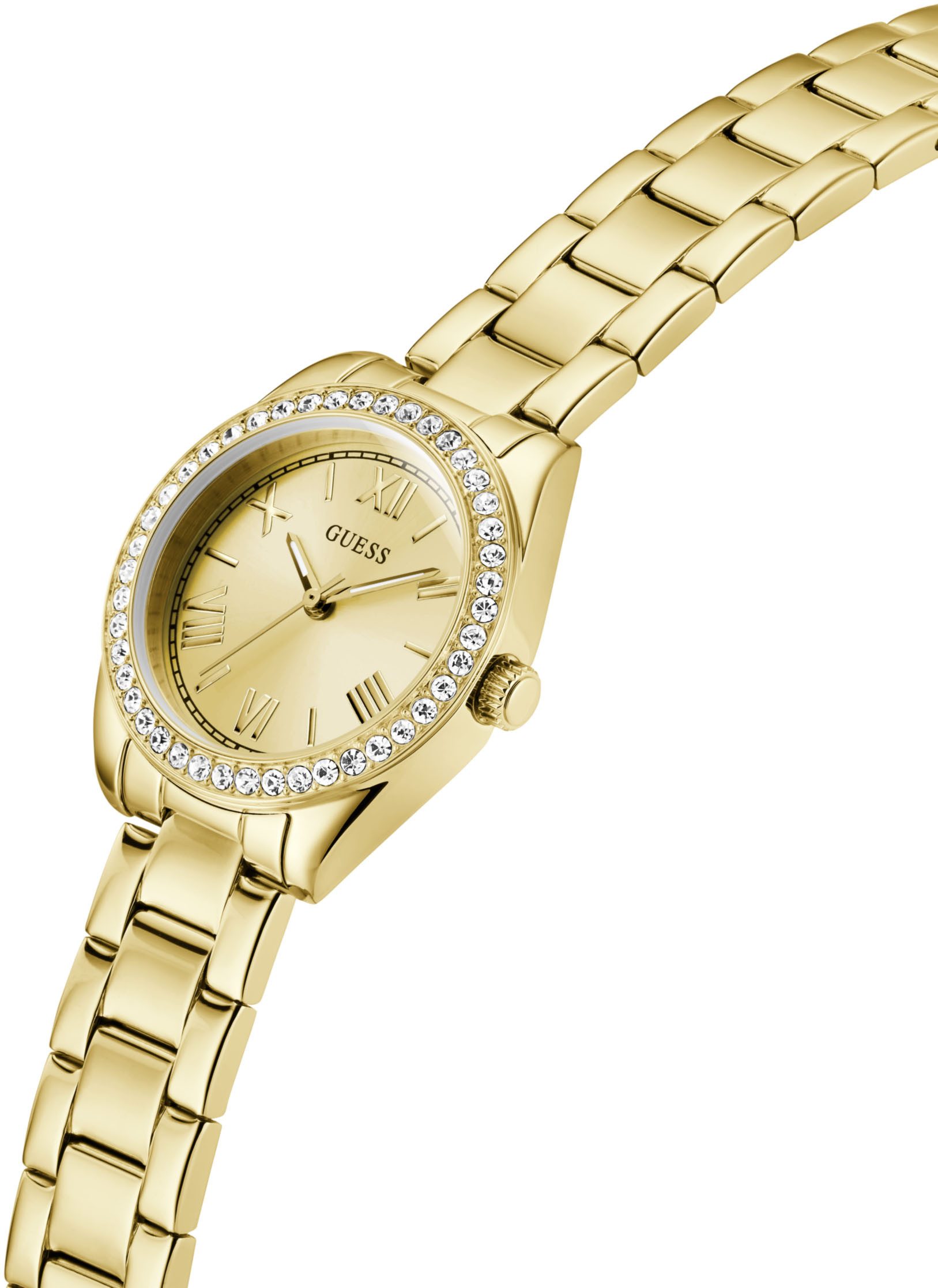 Guess Kwartshorloge MINI LUNA GLITZ Horloge, dameshorloge, stalen armband