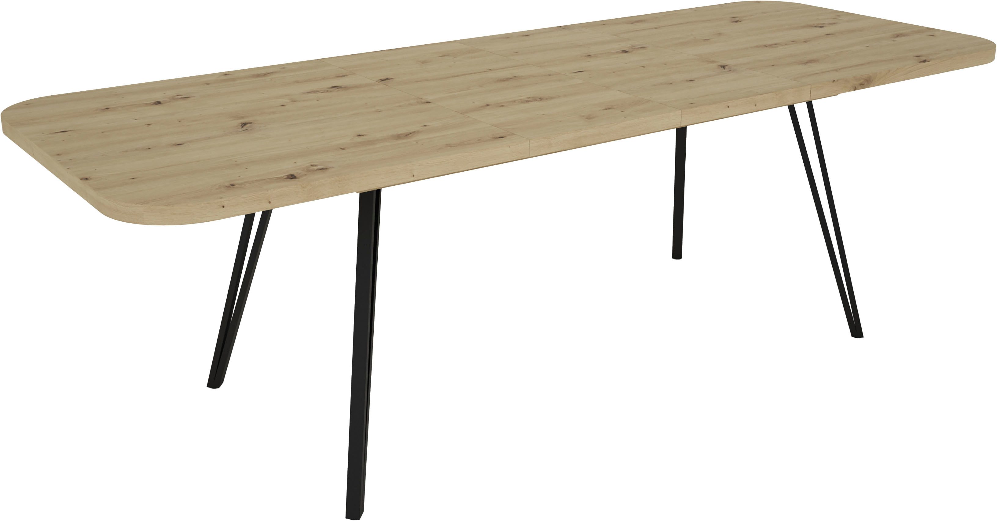 byLIVING Coulissetafel LIFE met synchronisatie-uitvoering, uitschuifbaar van 160 naar 240 cm, artisan eik (1 stuk)