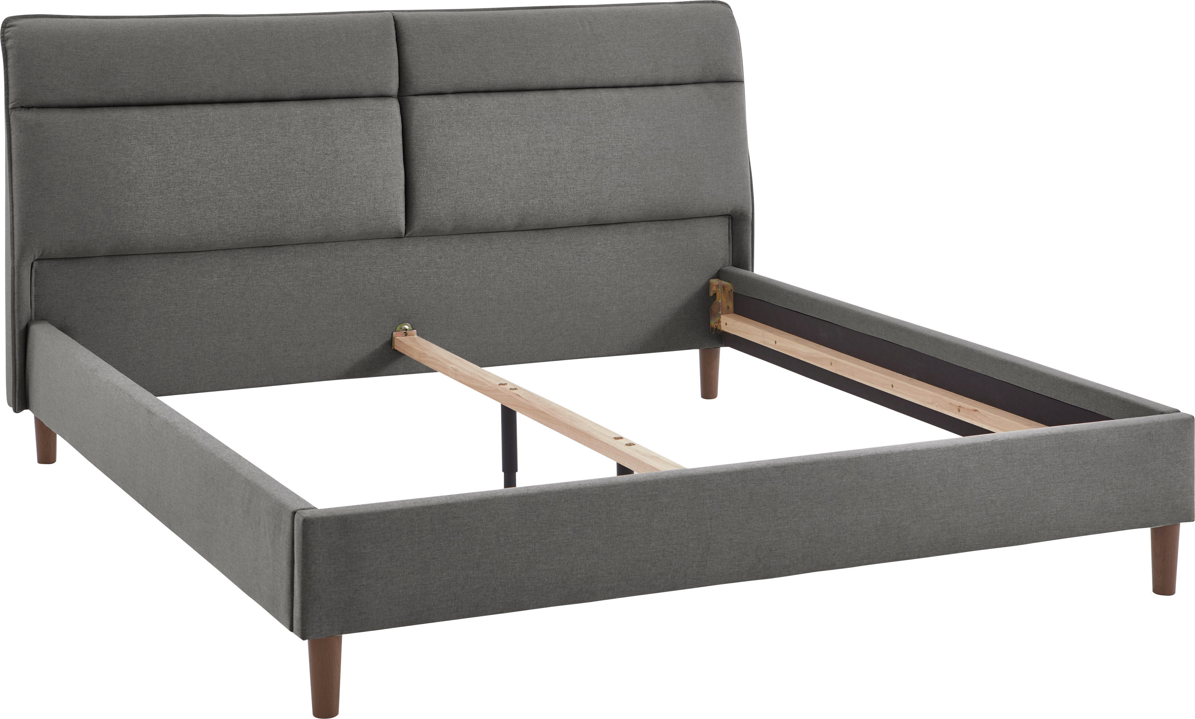 ATLANTIC home collection Gestoffeerd bed Madita, 180x200cm, met organische hoofdvorm luxueus gestoffeerd hoofdeinde, bekledingsstof met melange-effect