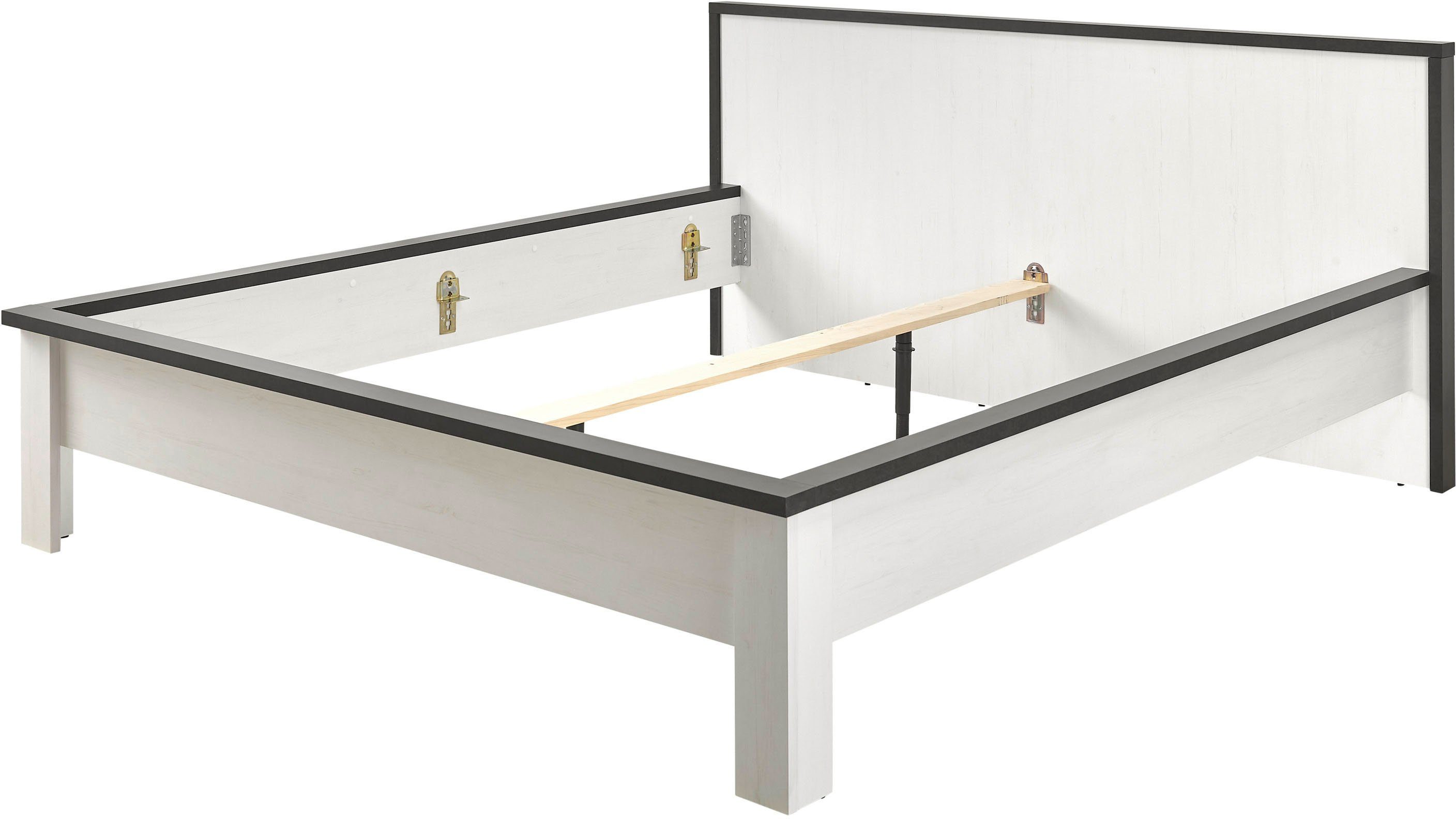 Home affaire 1-persoonsledikant SHERWOOD ligoppervlak 90/140 of 180x200 cm van fsc®-gecertificeerd houtmateriaal, rustieke landhuisstijl