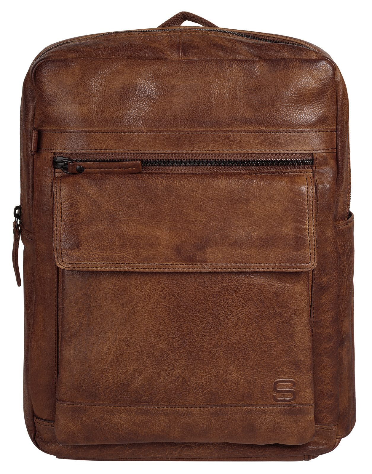Spikes & Sparrow Laptoprugzak echt leder dames aktetassen & laptoptassen maat Onesize bruin