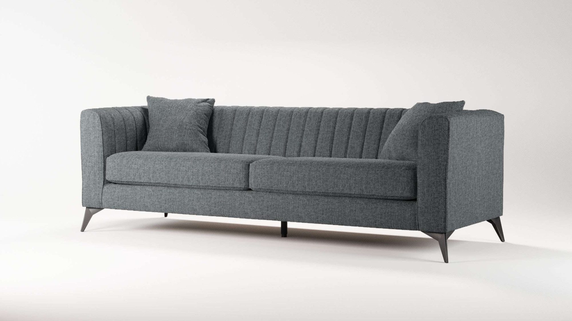 Places of Style 4-zitsbank MATTHEW elegant designsofa, afmetingen B/D/H: 231/86/74 cm XXL, stiksels in de rug, losse zitkussens, inclusief 2. sierkussen