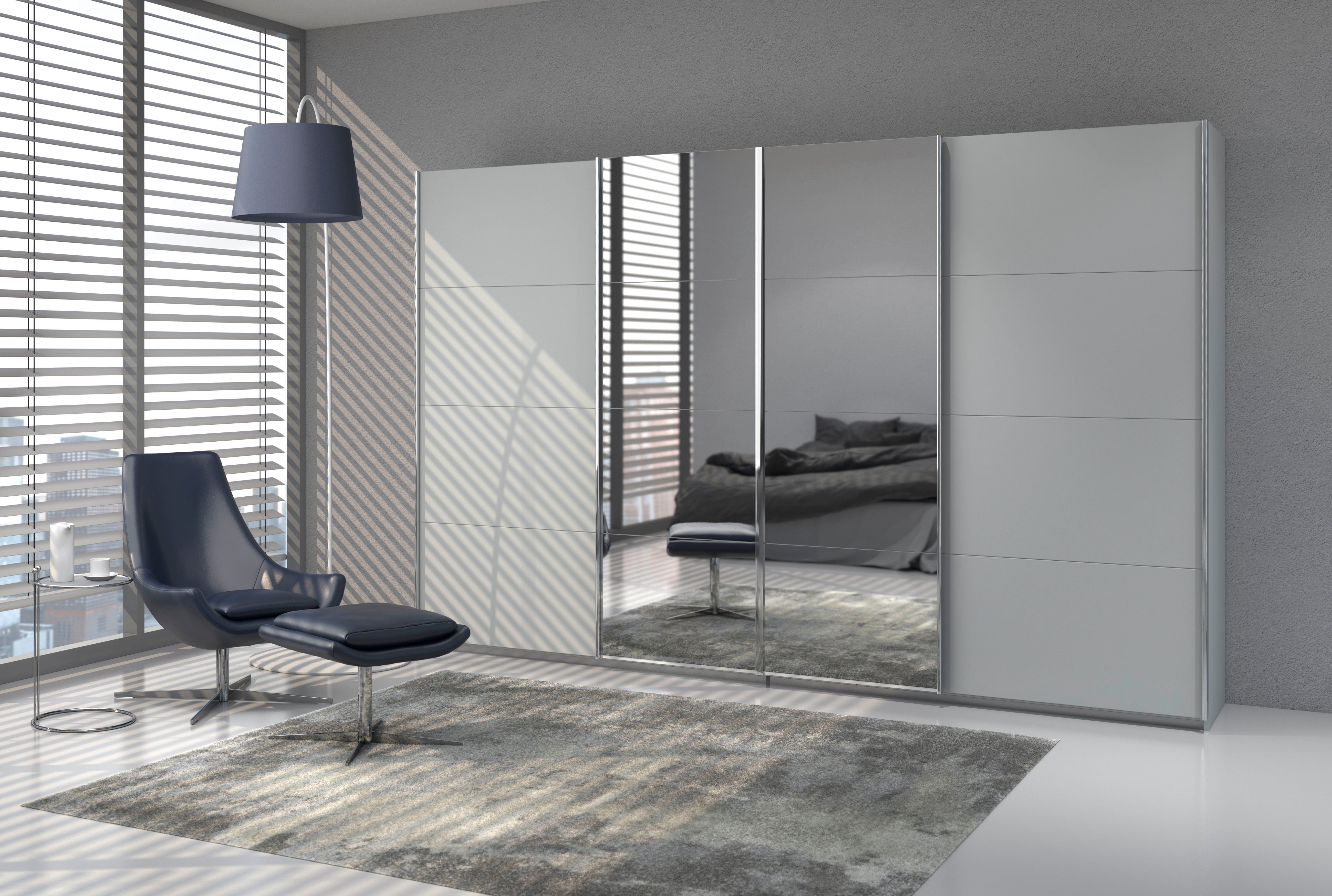 rauch Zweefdeurkast Syncrono met synchrone opening zweefdeurkasten maat 271 cm x 230 cm x 62 cm grijs