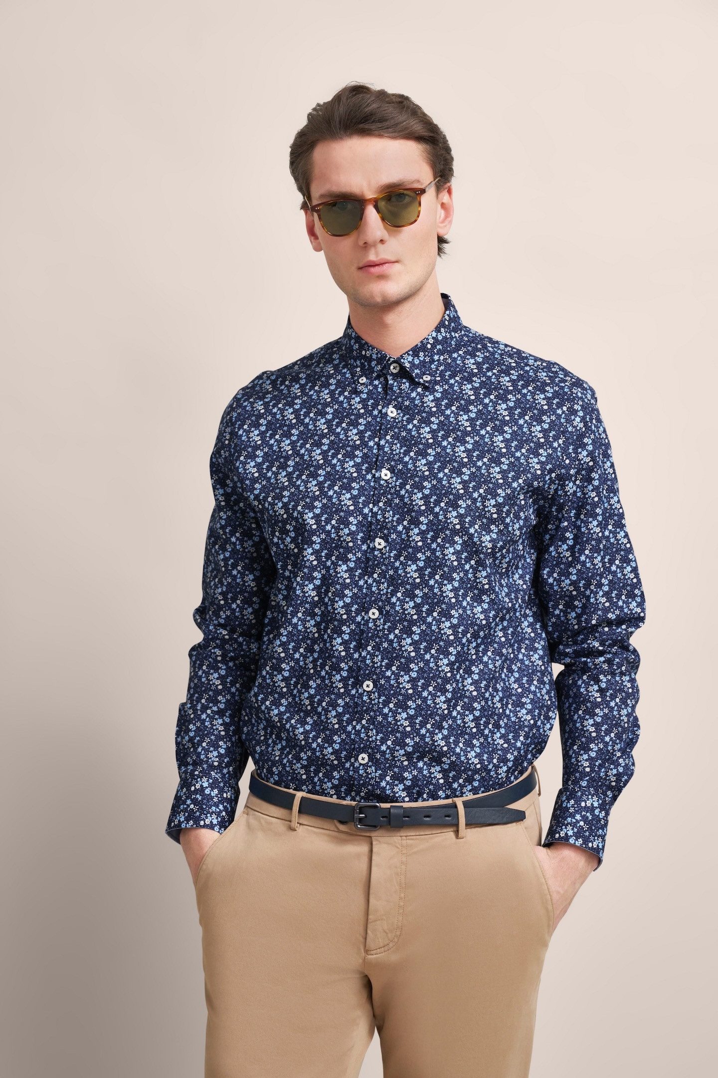 Bugatti Overhemd met lange mouwen met bloe print
