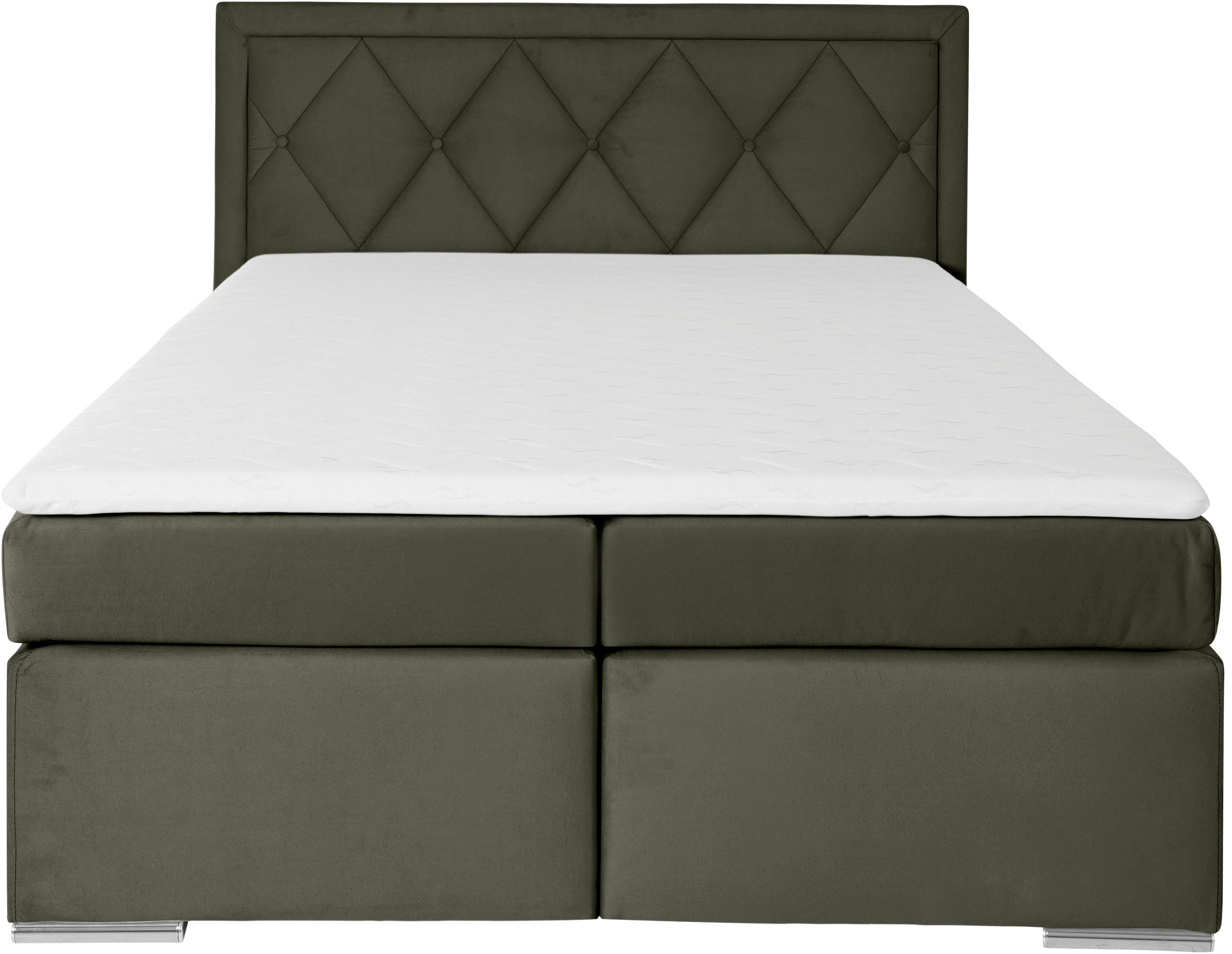 Leonique Boxspring Alfie, bestseller, optioneel met bedlade met capitonnage in het hoofdbord, h2, h3 en h4 ter keuze
