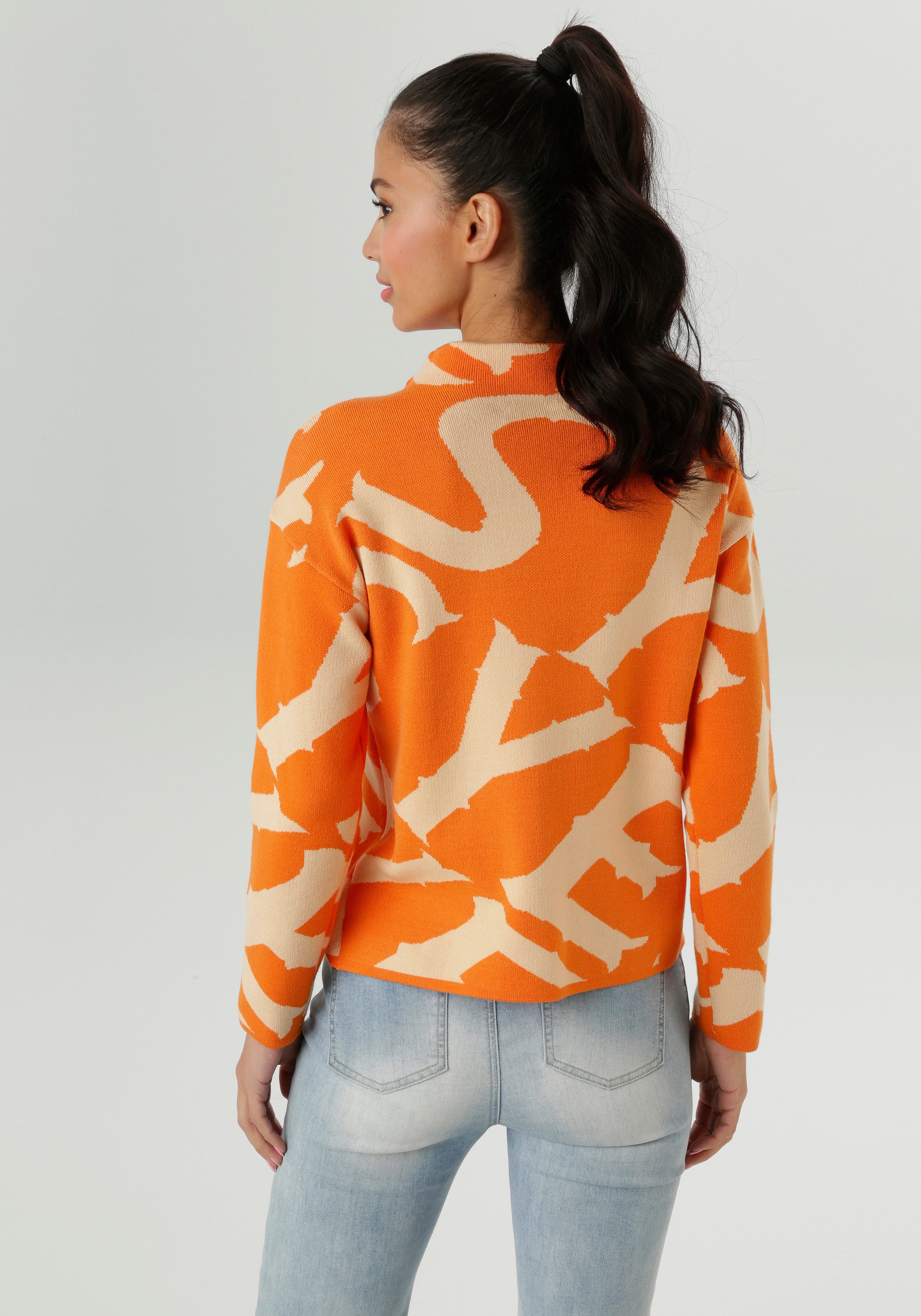 Aniston SELECTED Gebreide trui met elegant jacquard-patroon - nieuwe collectie