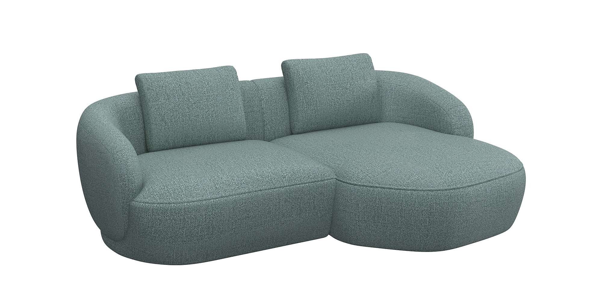 FLEXLUX Zithoek Torino, rond, L-vorm, bankhoek met recamière, longchair-sofa