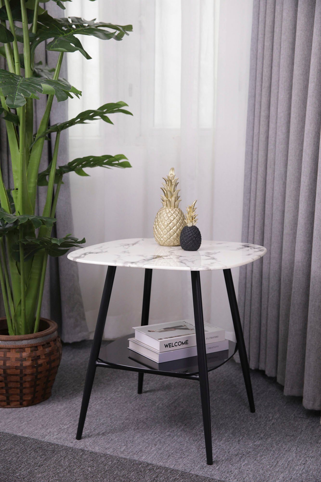 INOSIGN Bijzettafel Alannah Tafelblad in marmerlook